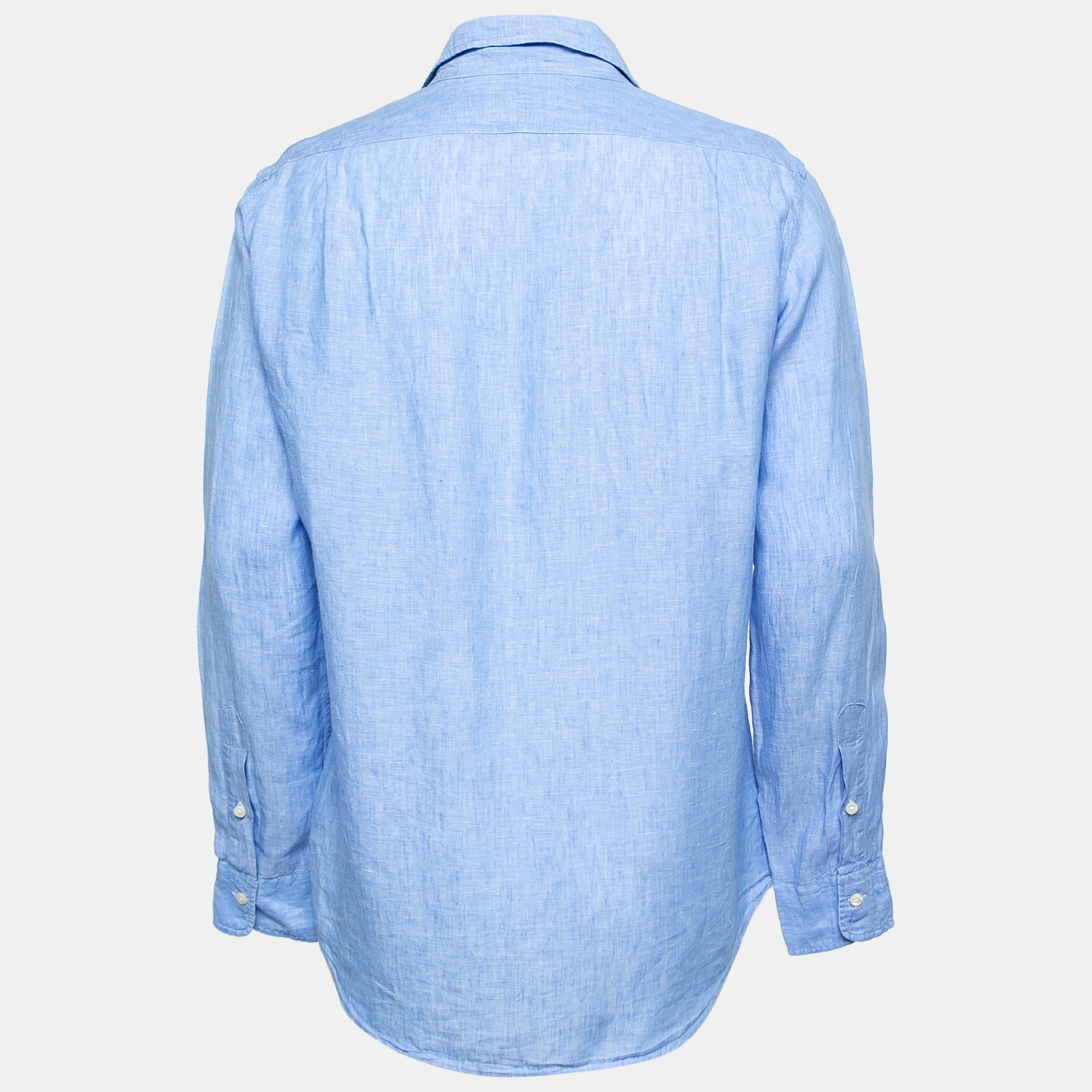 

Polo Ralph Lauren Blue Linen Button Front Shirt