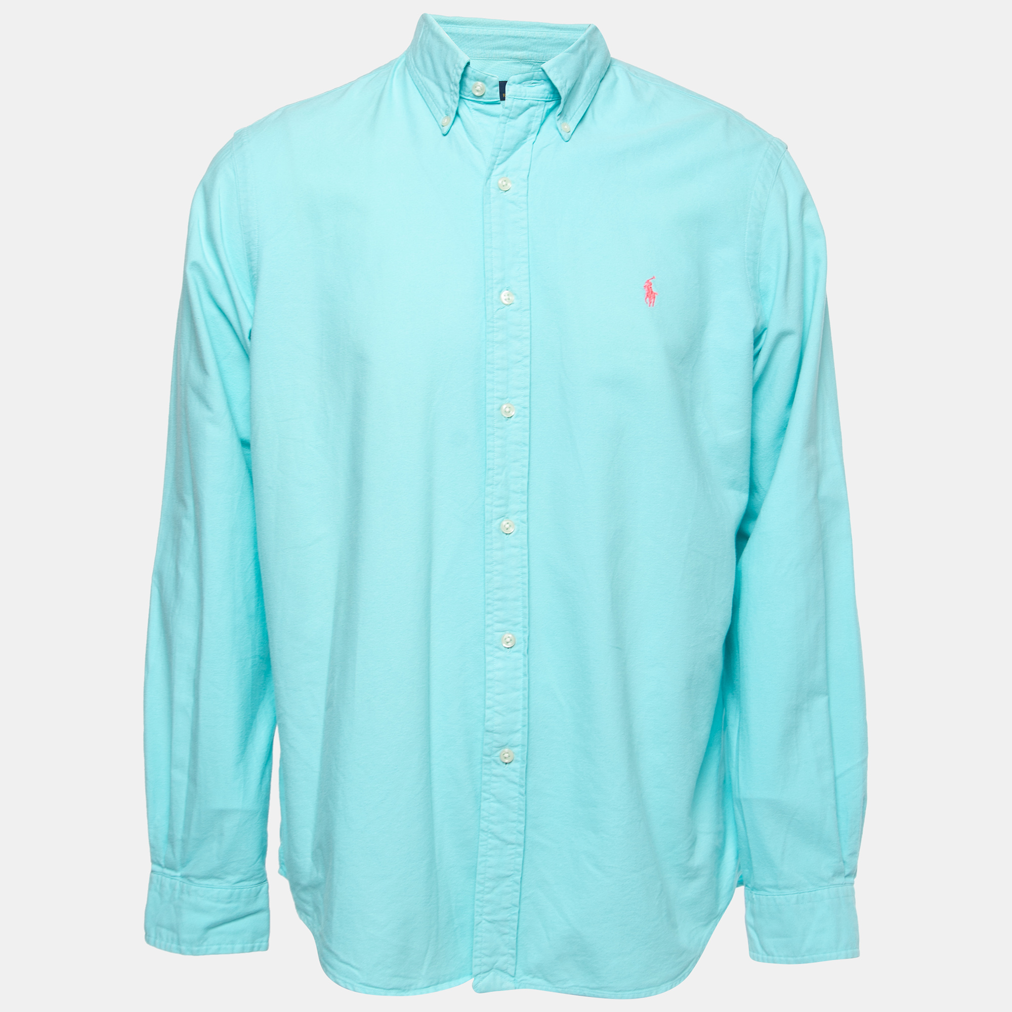 Pre-owned Polo Ralph Lauren Blue Cotton Full Sleeve Shirt L