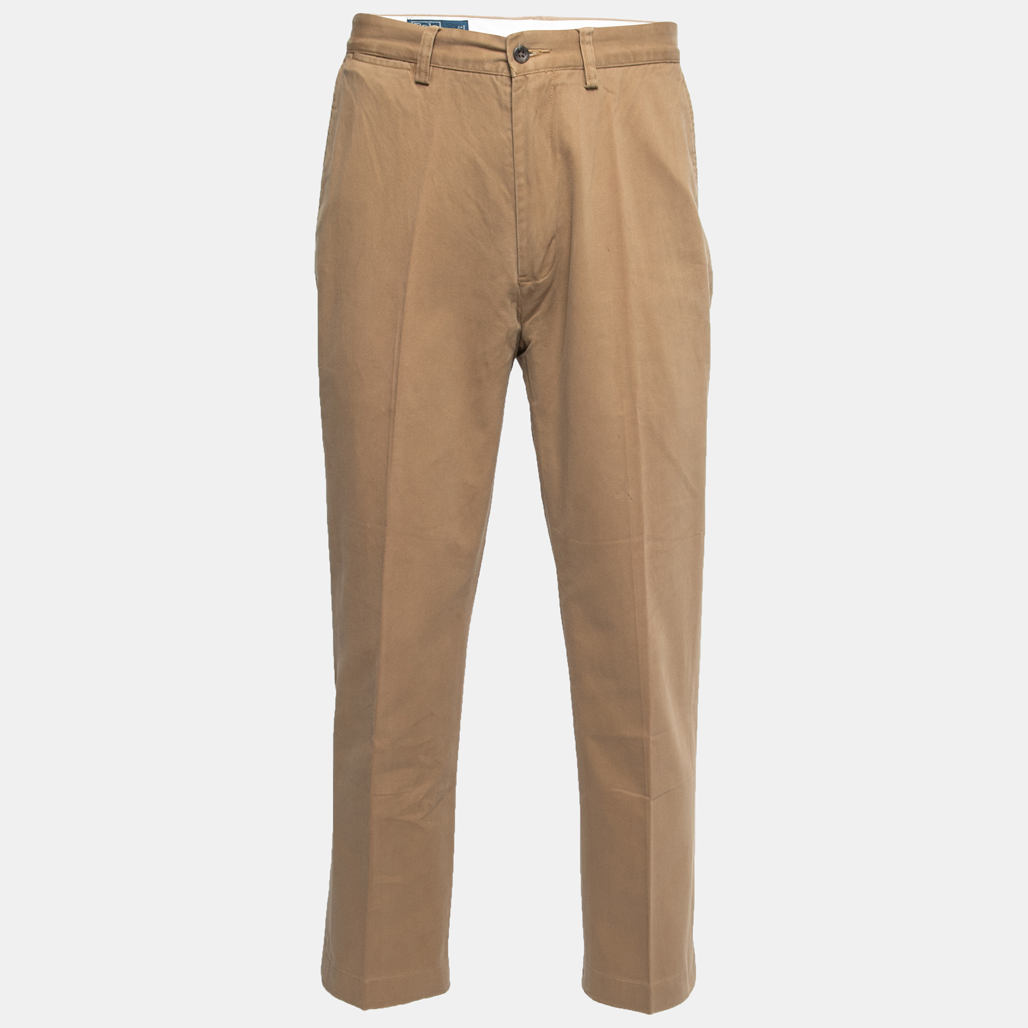 Pre-owned Polo Ralph Lauren Beige Cotton Twill Chino Trousers L