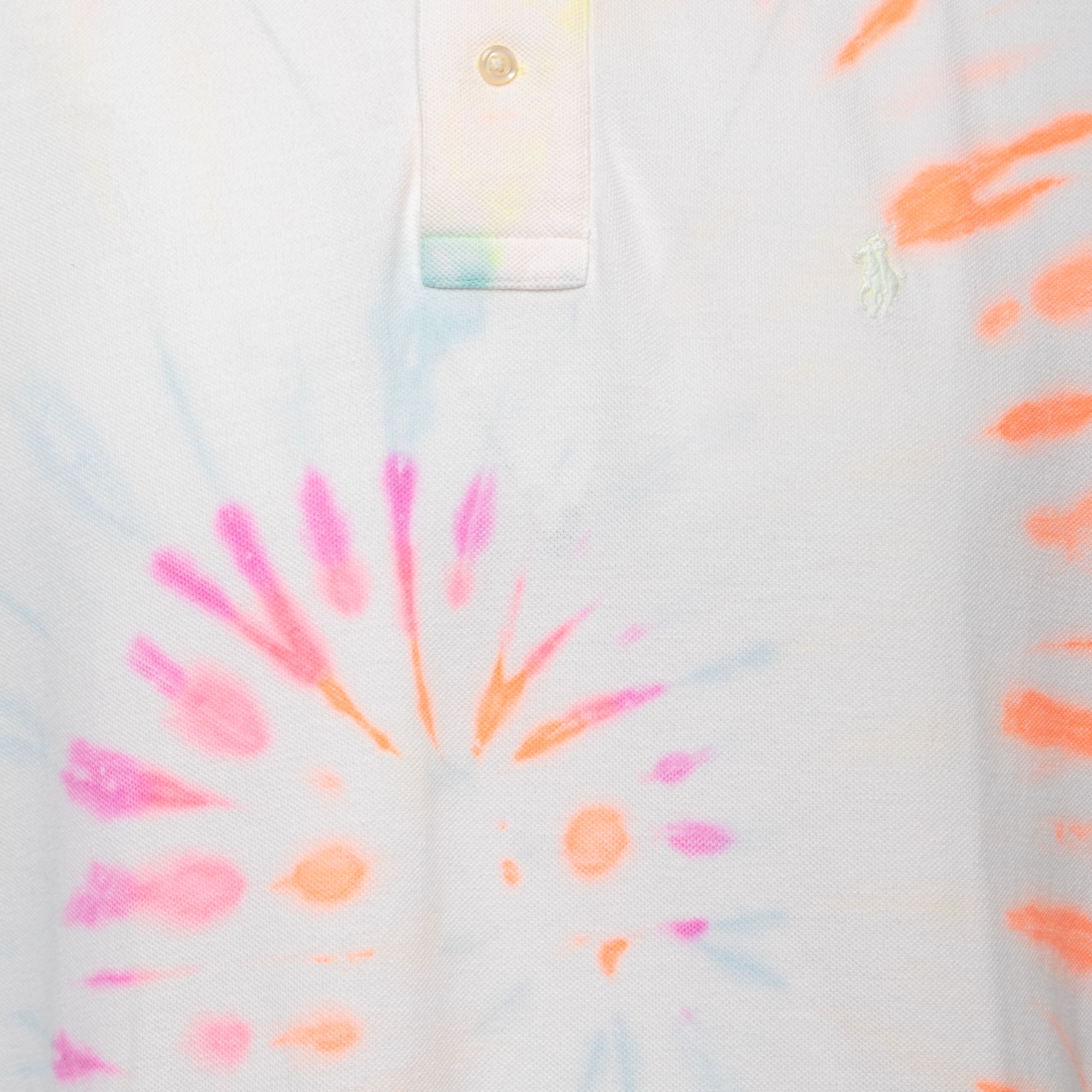 Polo Ralph Lauren Multicolor Tie-Dyed Cotton Pique Polo T-Shirt L 