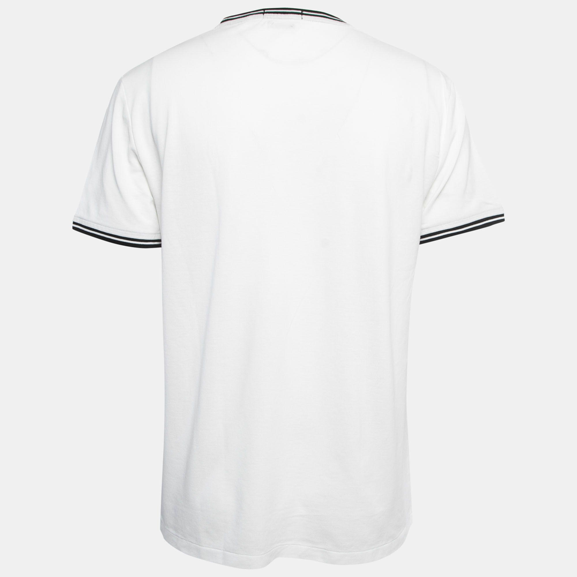 

Polo Ralph Lauren White Cotton Pique Contrast Detail Round Neck T-Shirt