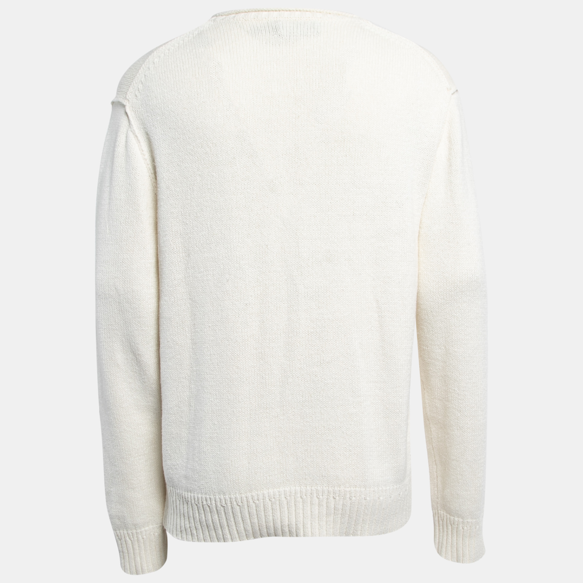 

Polo Ralph Lauren White Cotton Knit Marlin Club Sweater