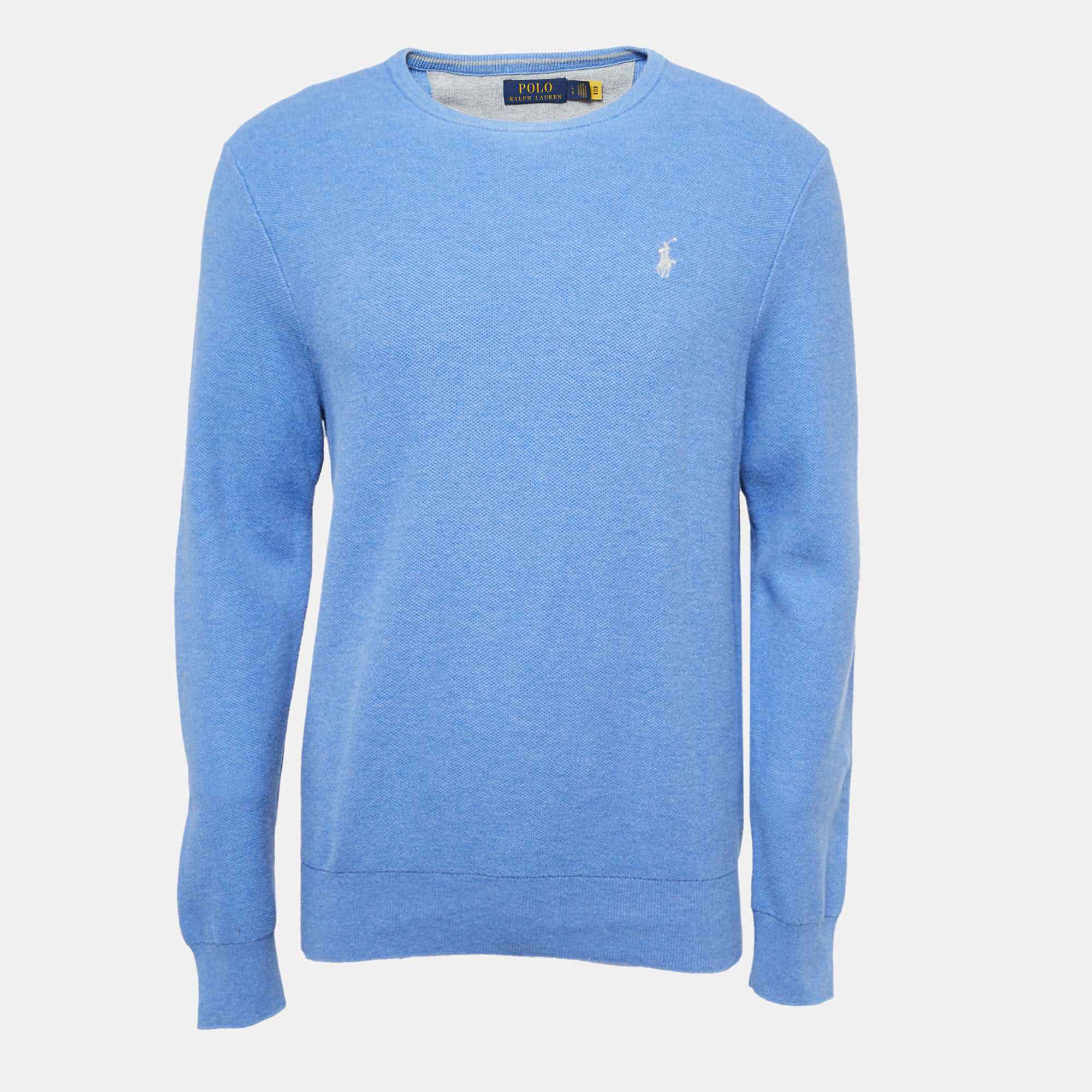 Pre-owned Polo Ralph Lauren Light Blue Cotton Sweatshirt L