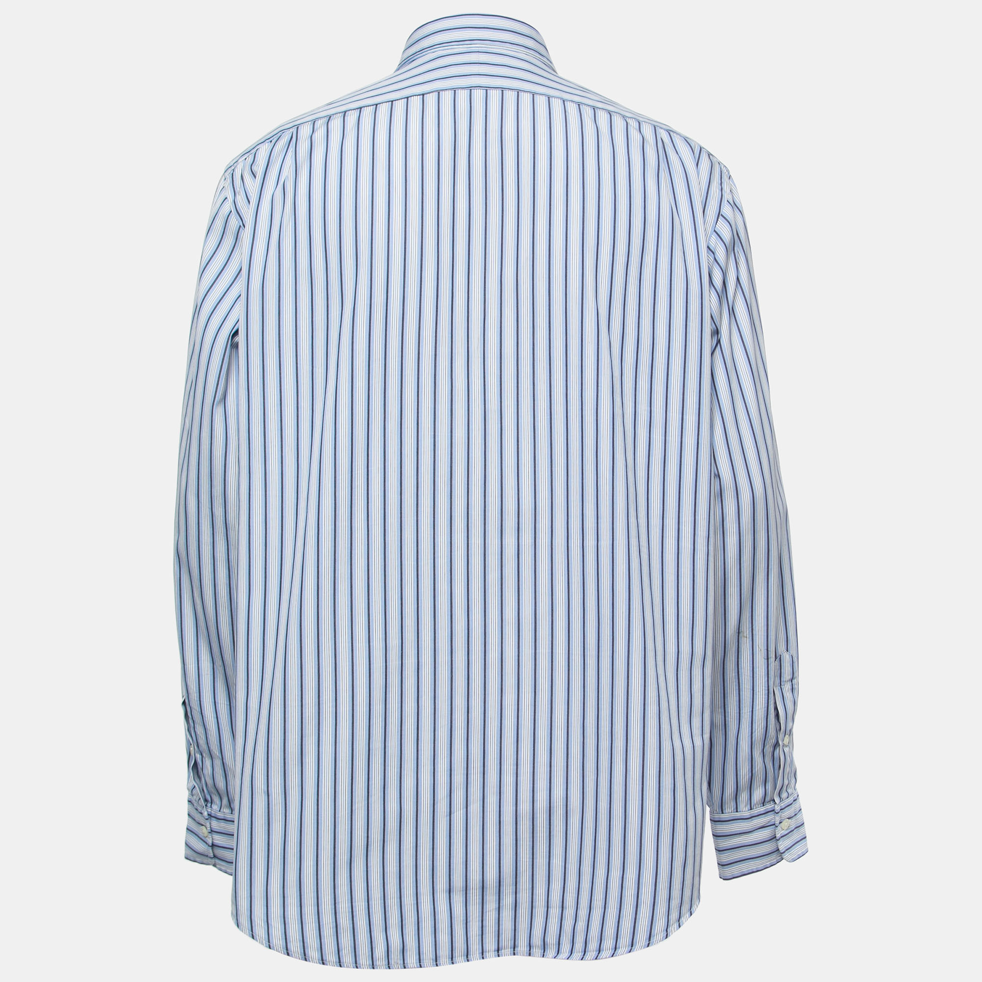 

Polo Ralph Lauren Blue Striped Cotton Button Front Full Sleeve Shirt 3XL