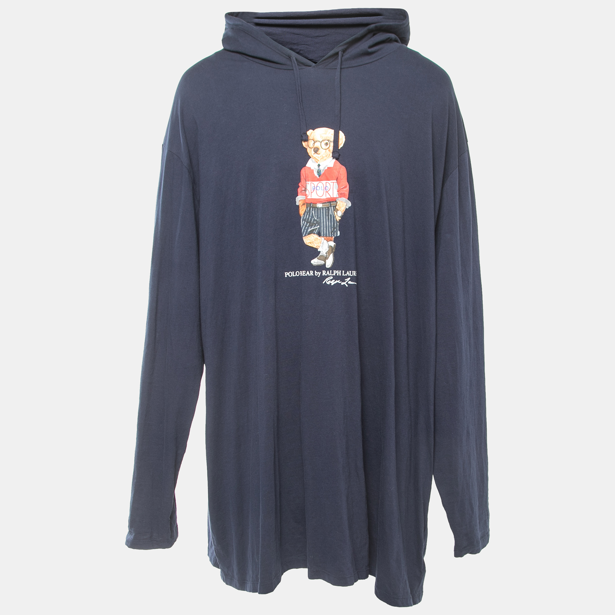 The Polo Ralph Lauren hoodie is a stylish and comfortable piece of clothing. It features a classic navy blue color with the iconic Ralph Lauren logo printed prominently on the front. Made from soft and breathable cotton this hoodie offers both fashion and comfort for casual wear.