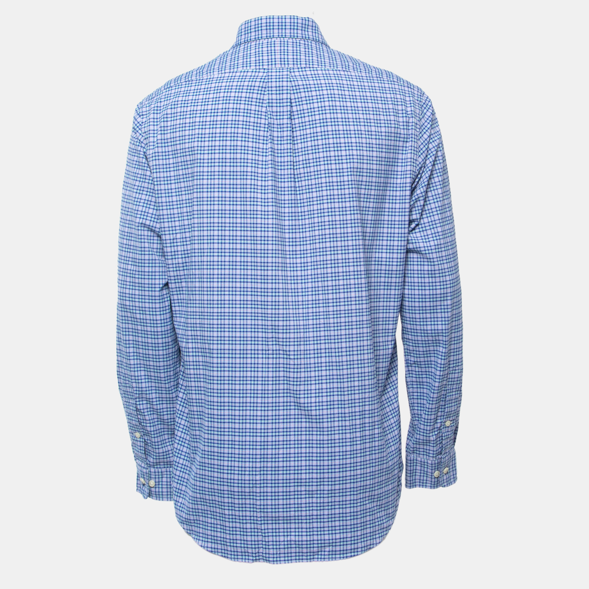 

Polo Ralph Lauren Blue Plaid Cotton Button Down Full Sleeve Performance Shirt