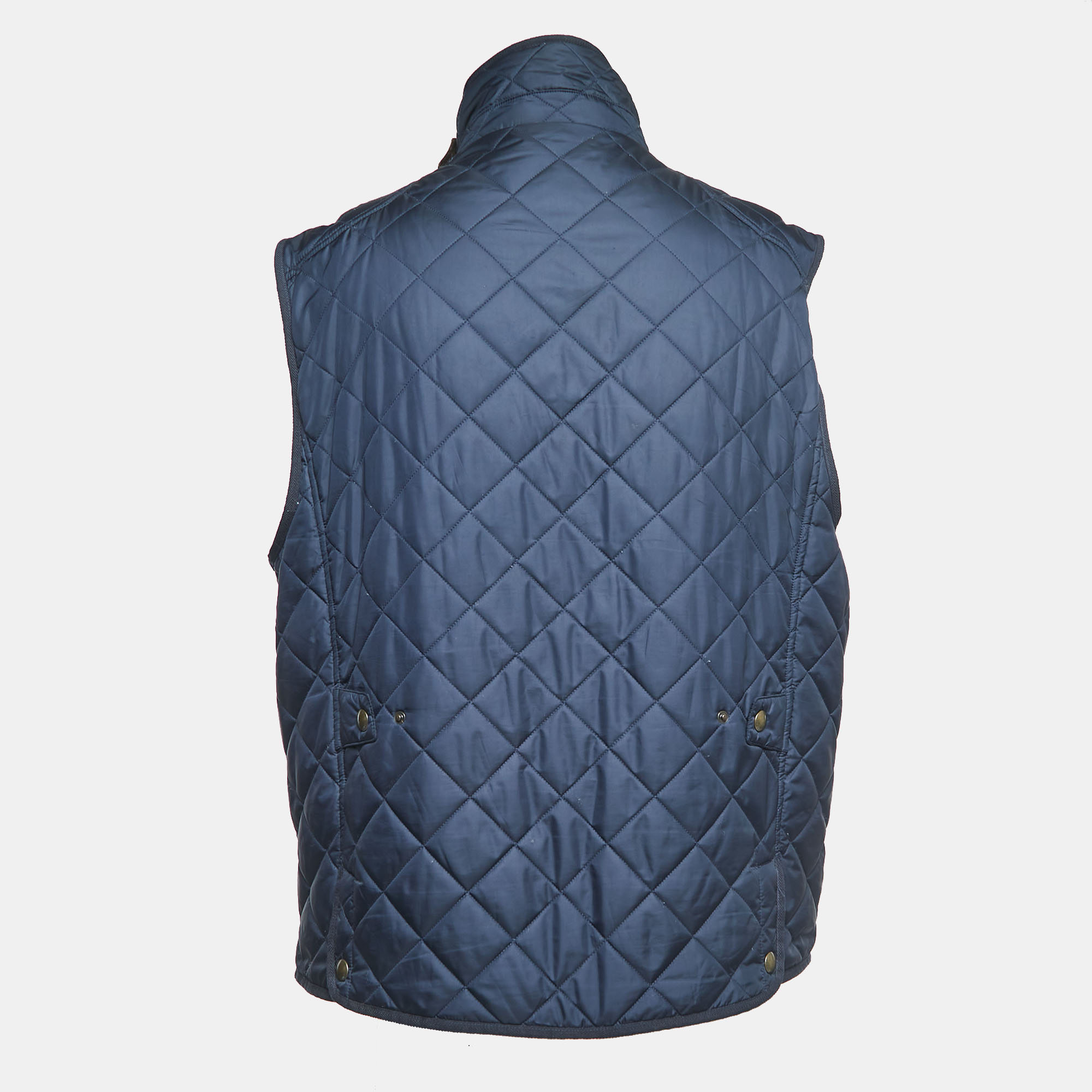 

Polo Ralph Lauren Navy Blue Quilted Nylon Sleeveless Zip Front Jacket