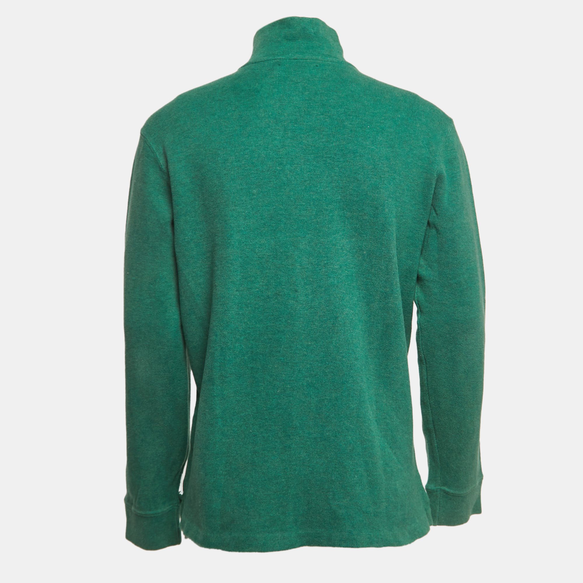 

Polo Ralph Lauren Green Cotton Knit Half Zip Sweater