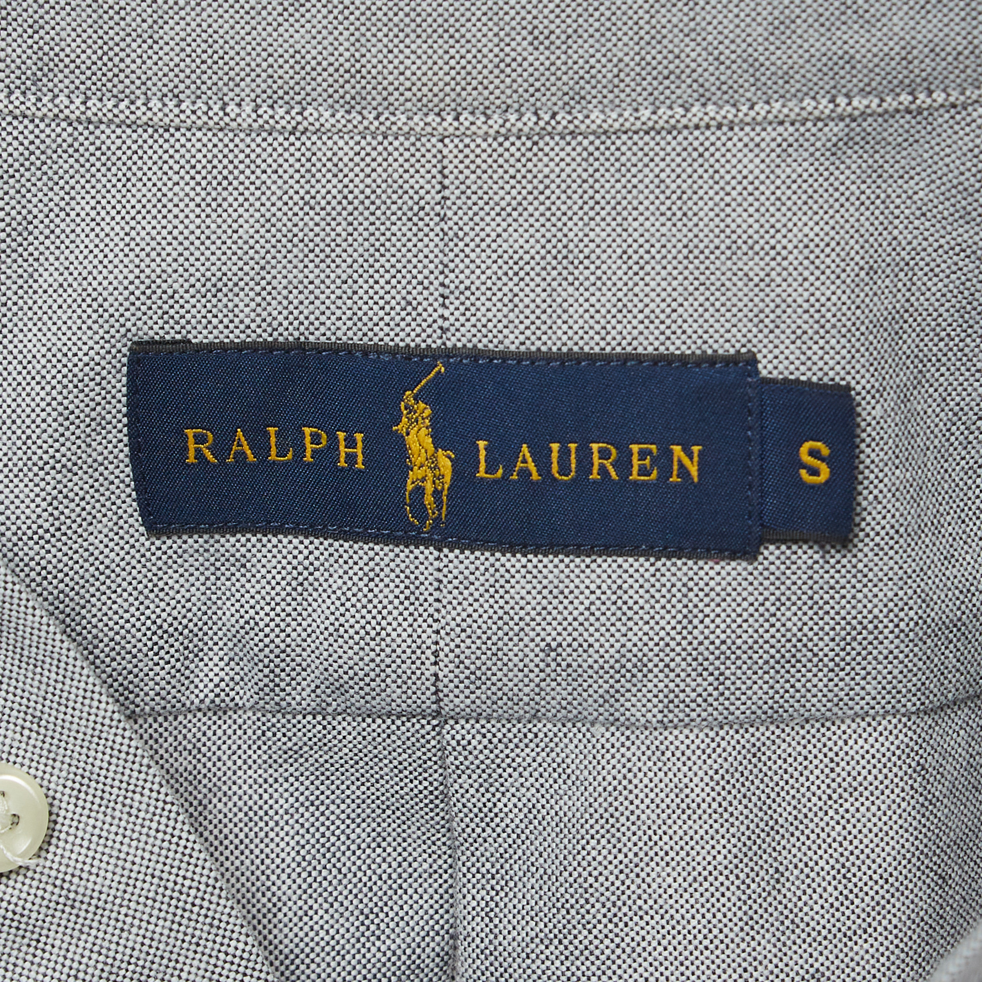 Polo Ralph Lauren Grey Cotton Button Down Full Sleeve Shirt S 