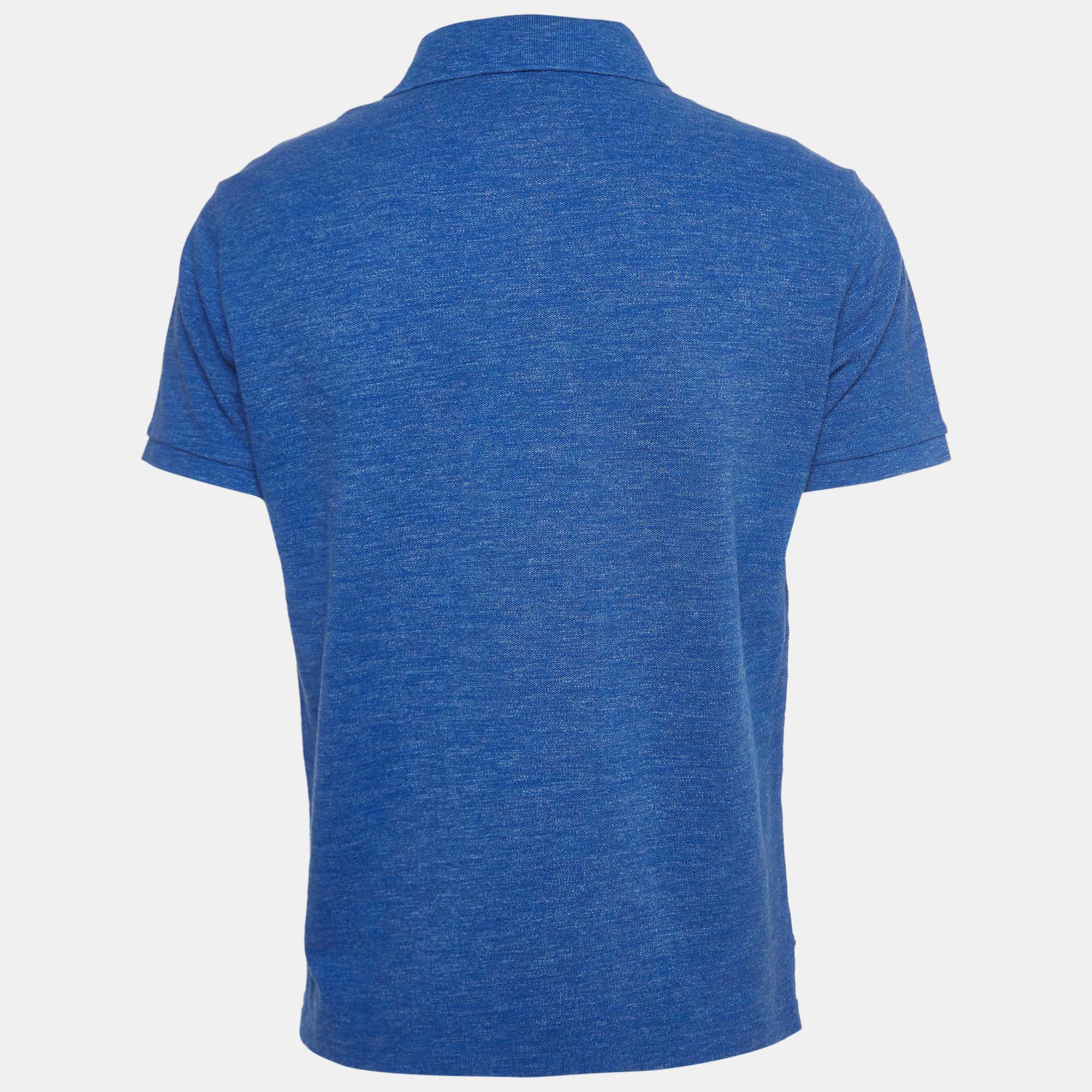 

Polo Ralph Lauren Blue Logo Embroidered Cotton Polo T-Shirt