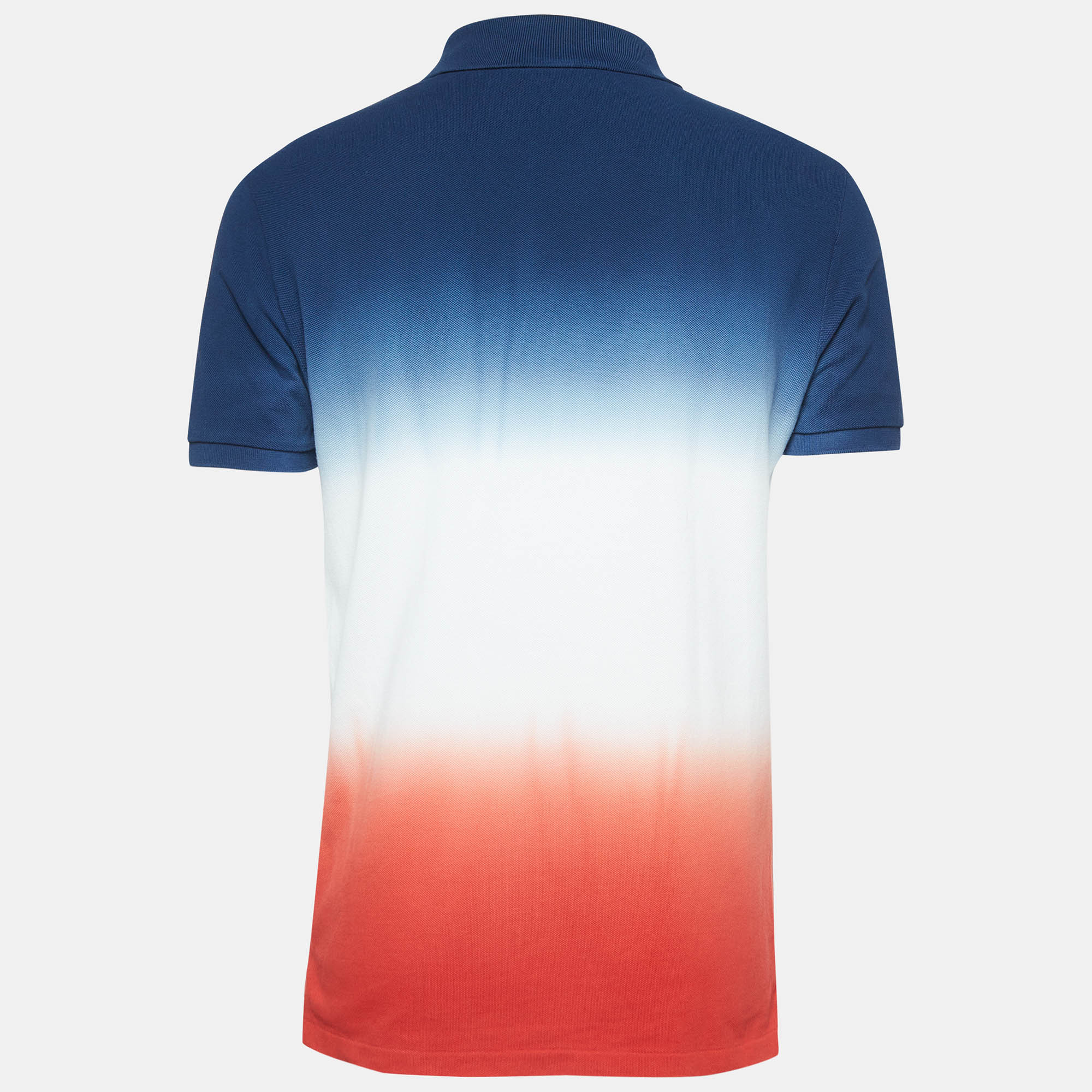 Polo Ralph Lauren Multicolor Tie-Dye Ombre Cotton Knit Polo T-Shirt M 