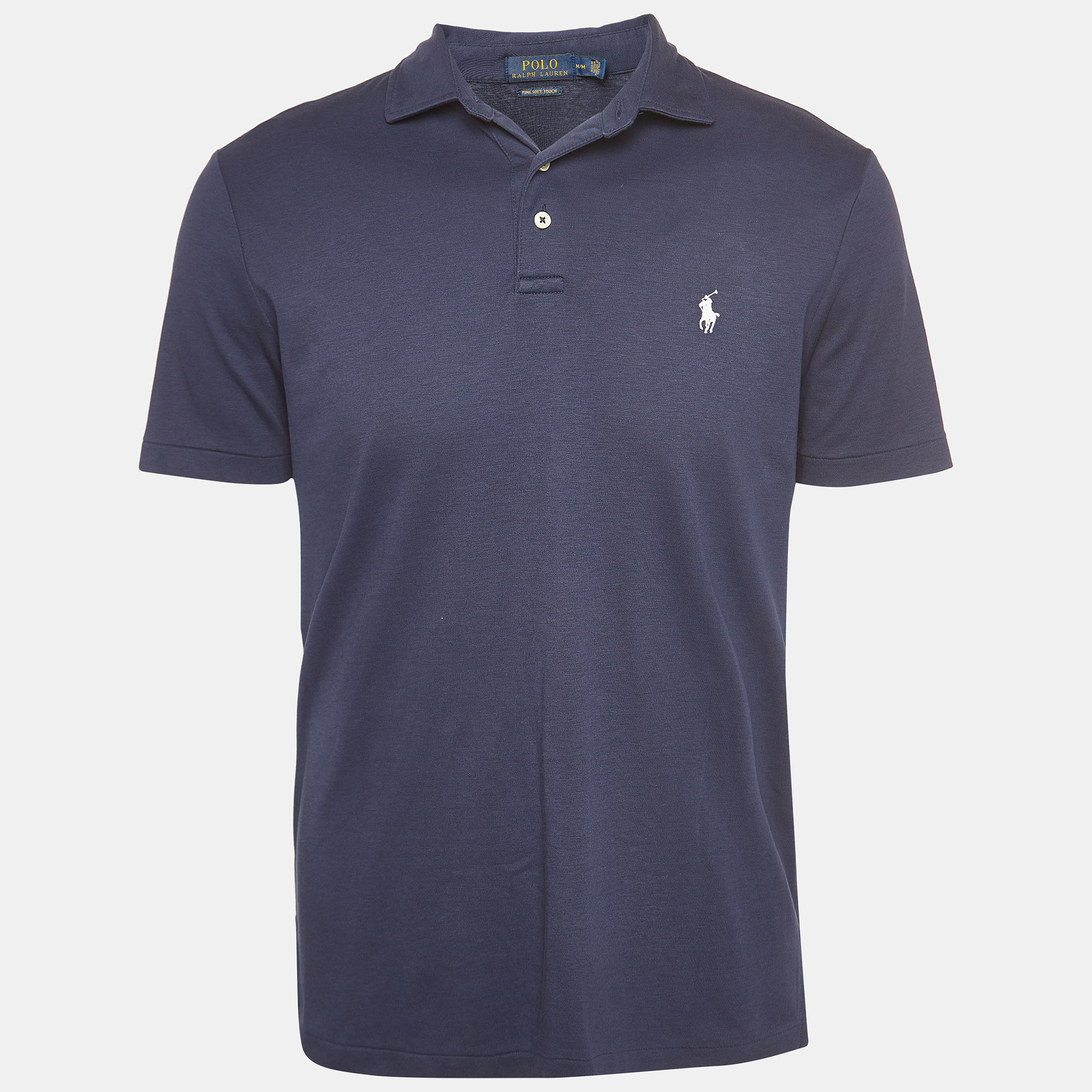 

Polo Ralph Lauren Navy Blue Embroidered Cotton Polo T-Shirt