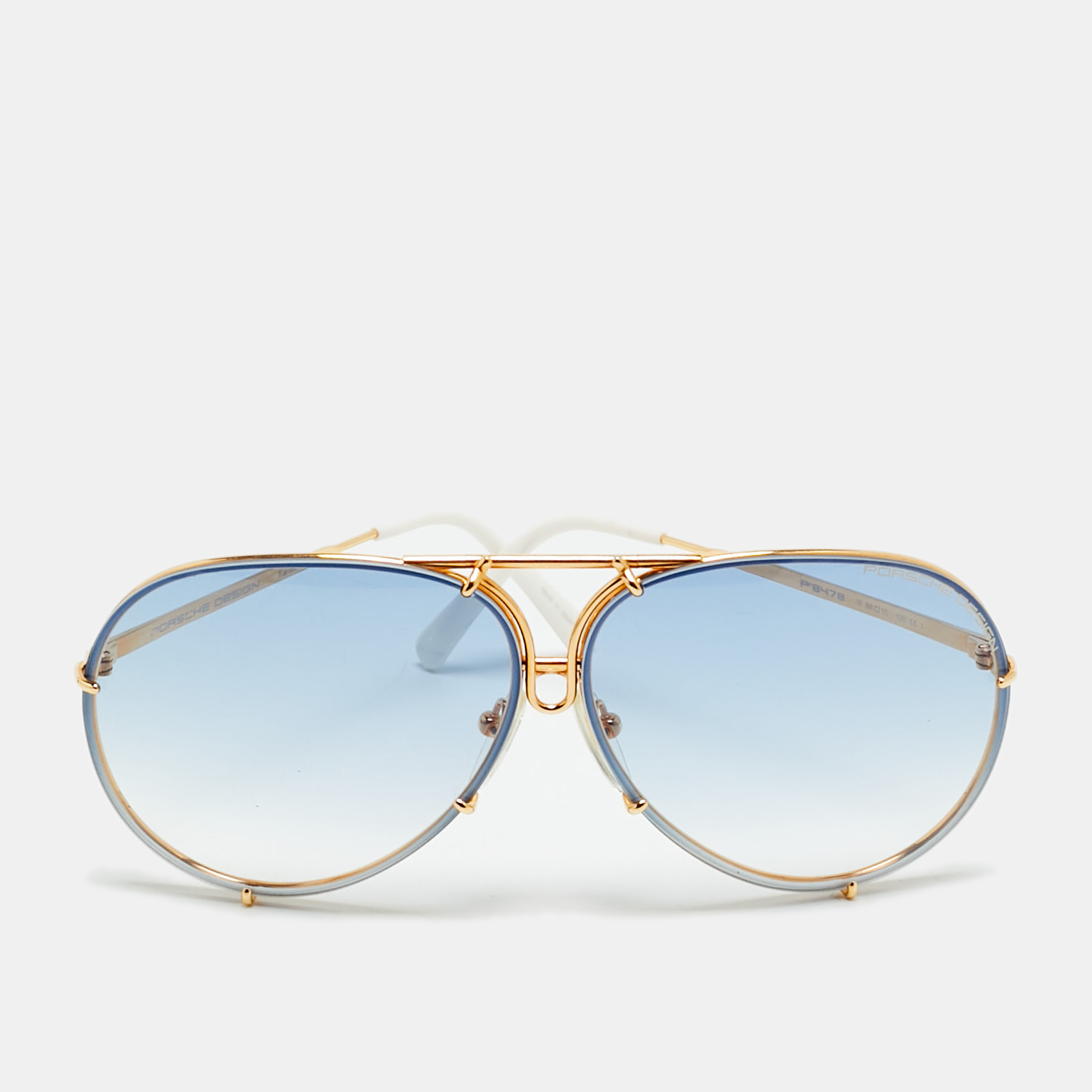 

Porsche Design Gold Tone/Blue Gradient P'8478 Aviator Sunglasses
