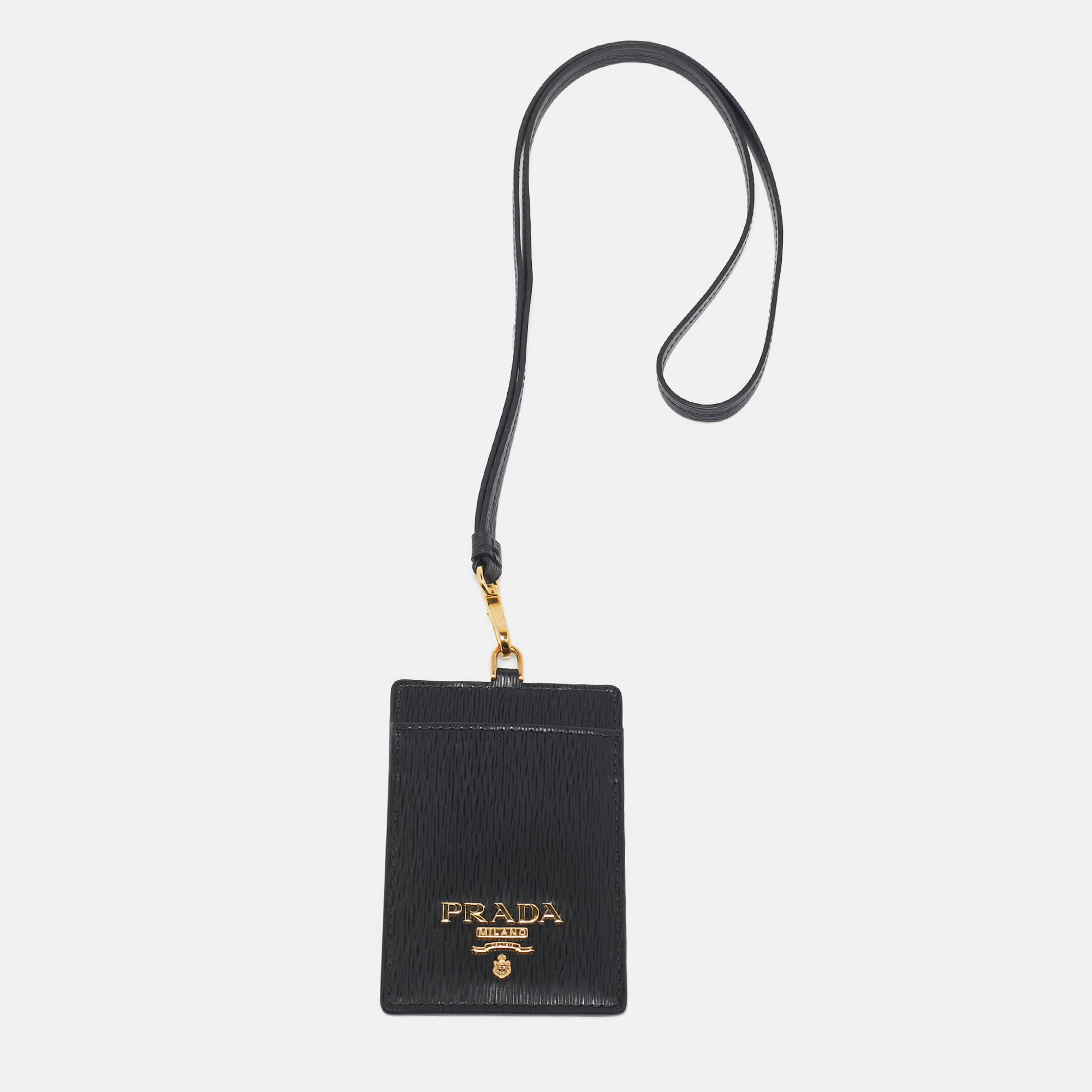 

Prada Black Vitello Move Leather Badge Holder