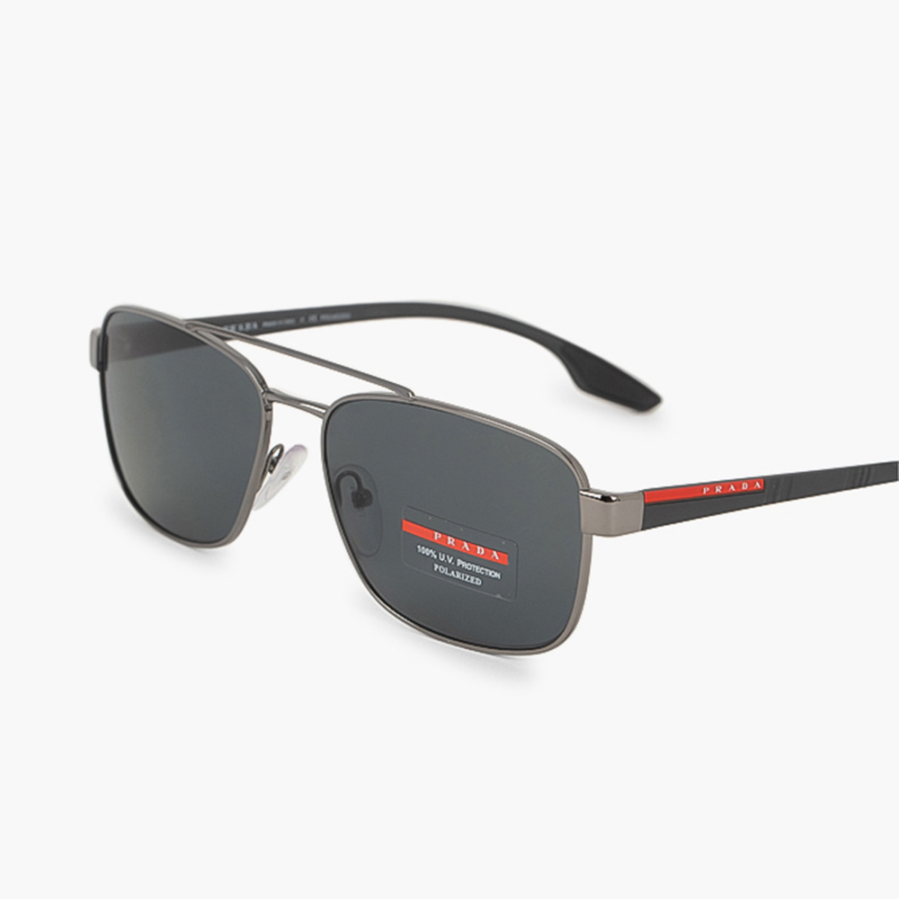 

Prada Grey Linea Rossa Rectangular Sunglasses
