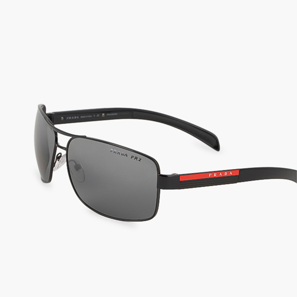 

Prada Black Aviator Wrap Polarized Sunglasses