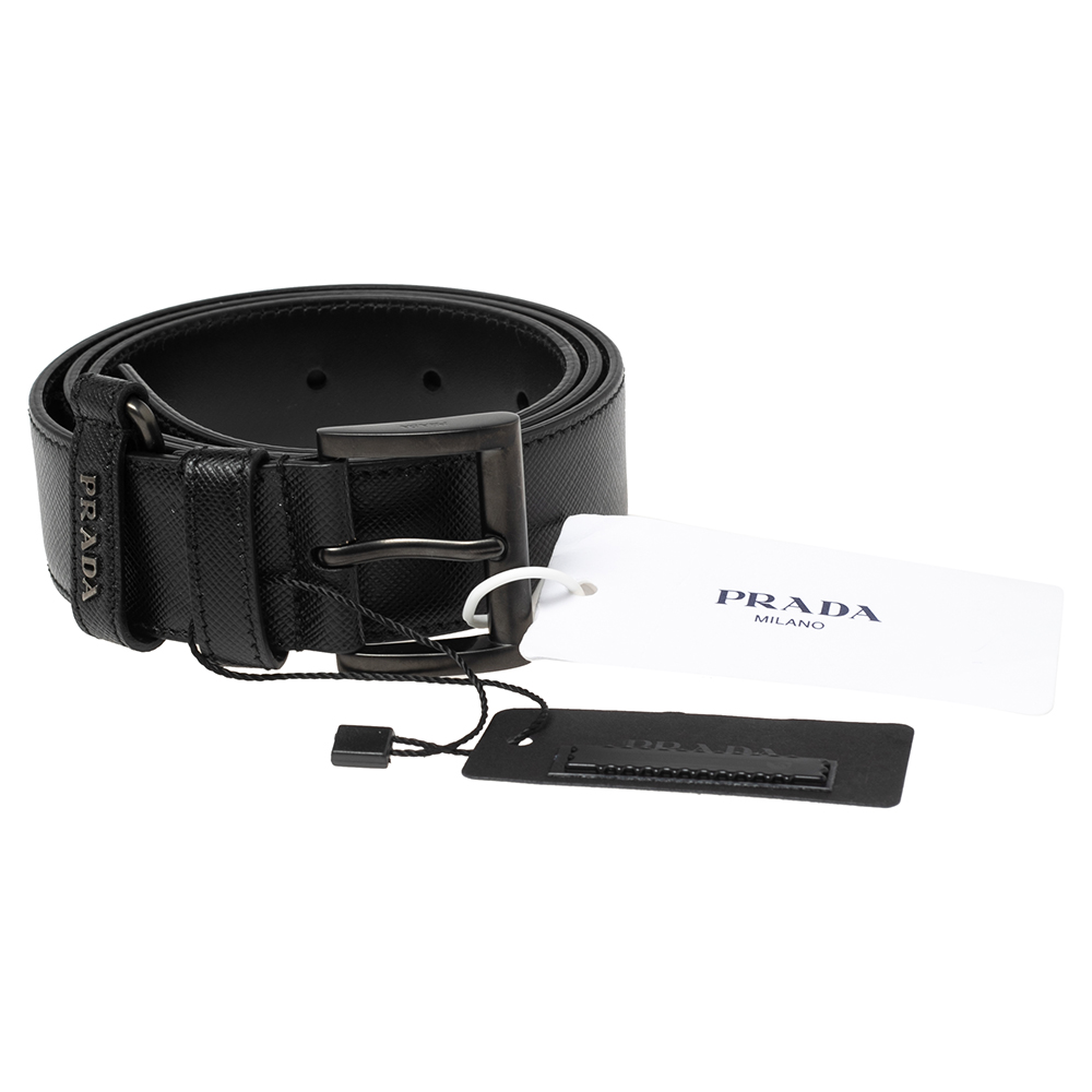 

Prada Black Leather Buckle Belt