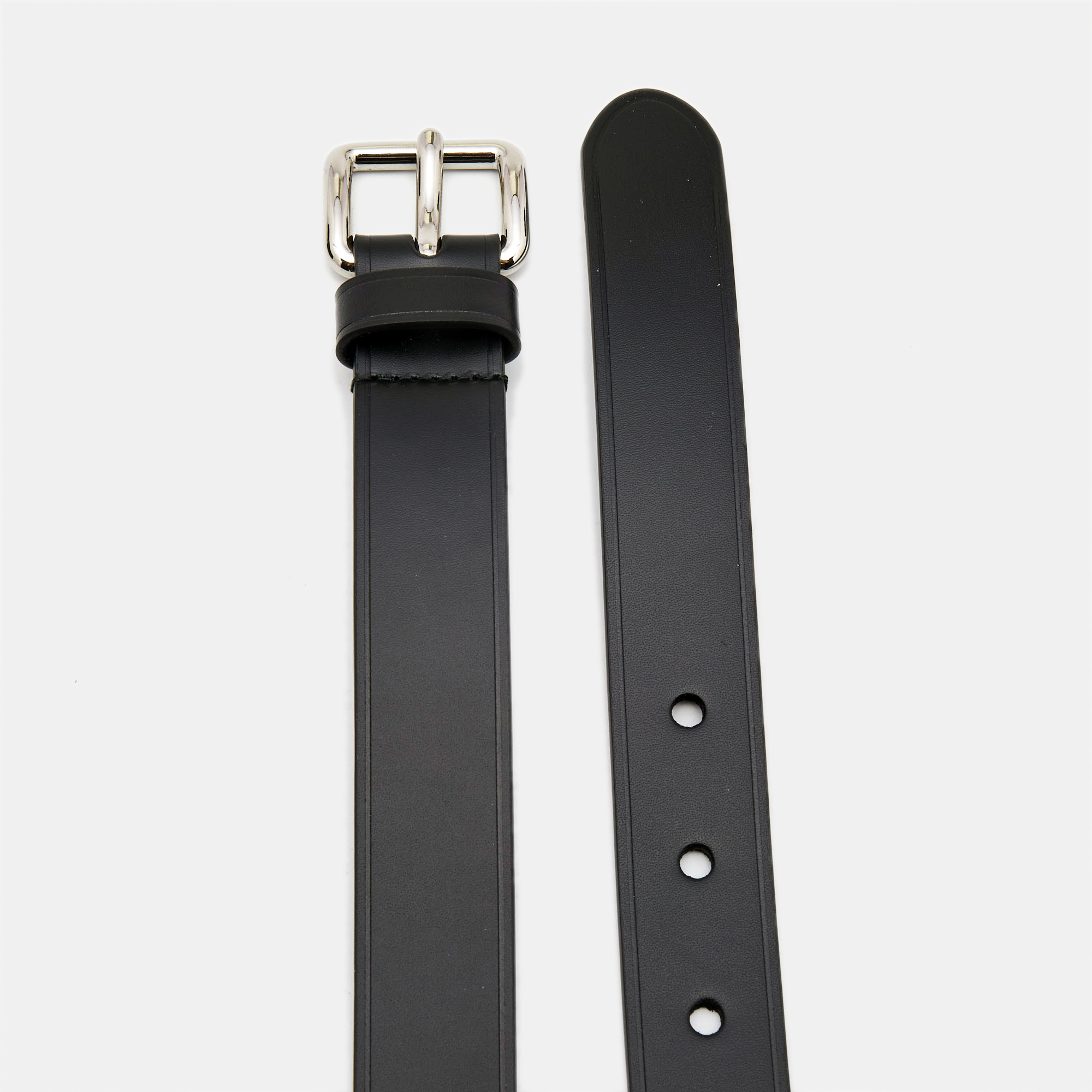 

Prada Black Leather Buckle Belt