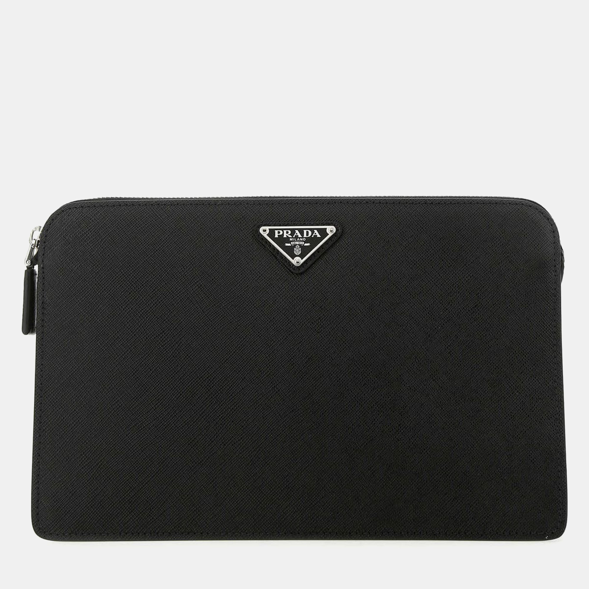 

Prada Black Saffiano Leather Clutch