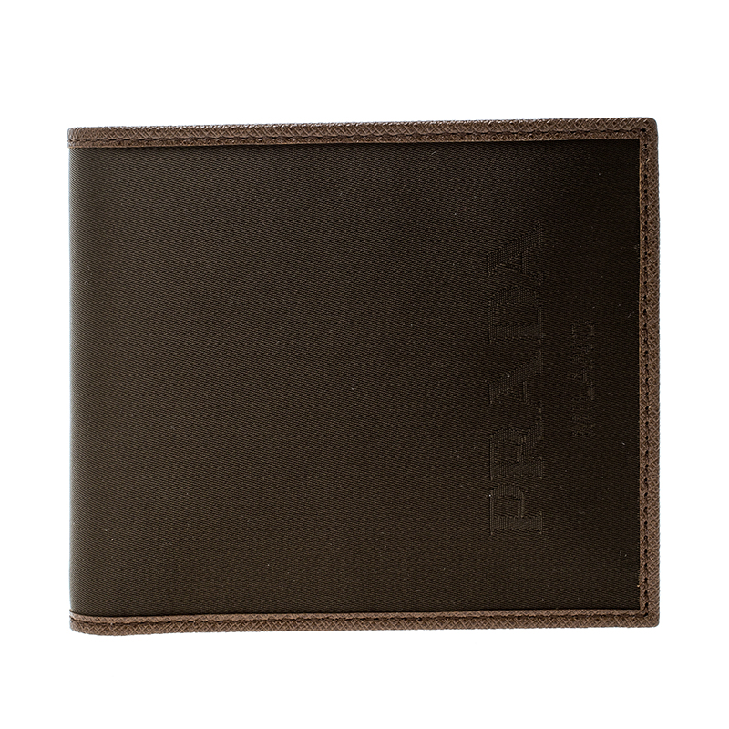 Prada Brown Nylon Bifold Wallet