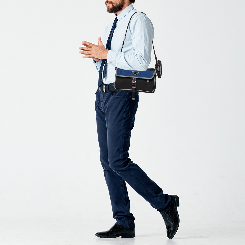 

Prada Black/Blue Nylon Crossbody Bag