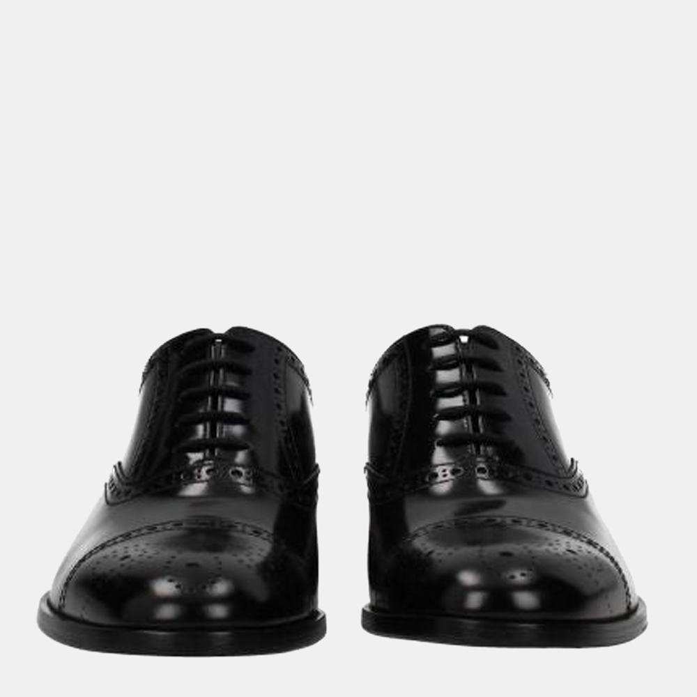 

Prada Black Leather Details Derby Shoes Size US 10 EU