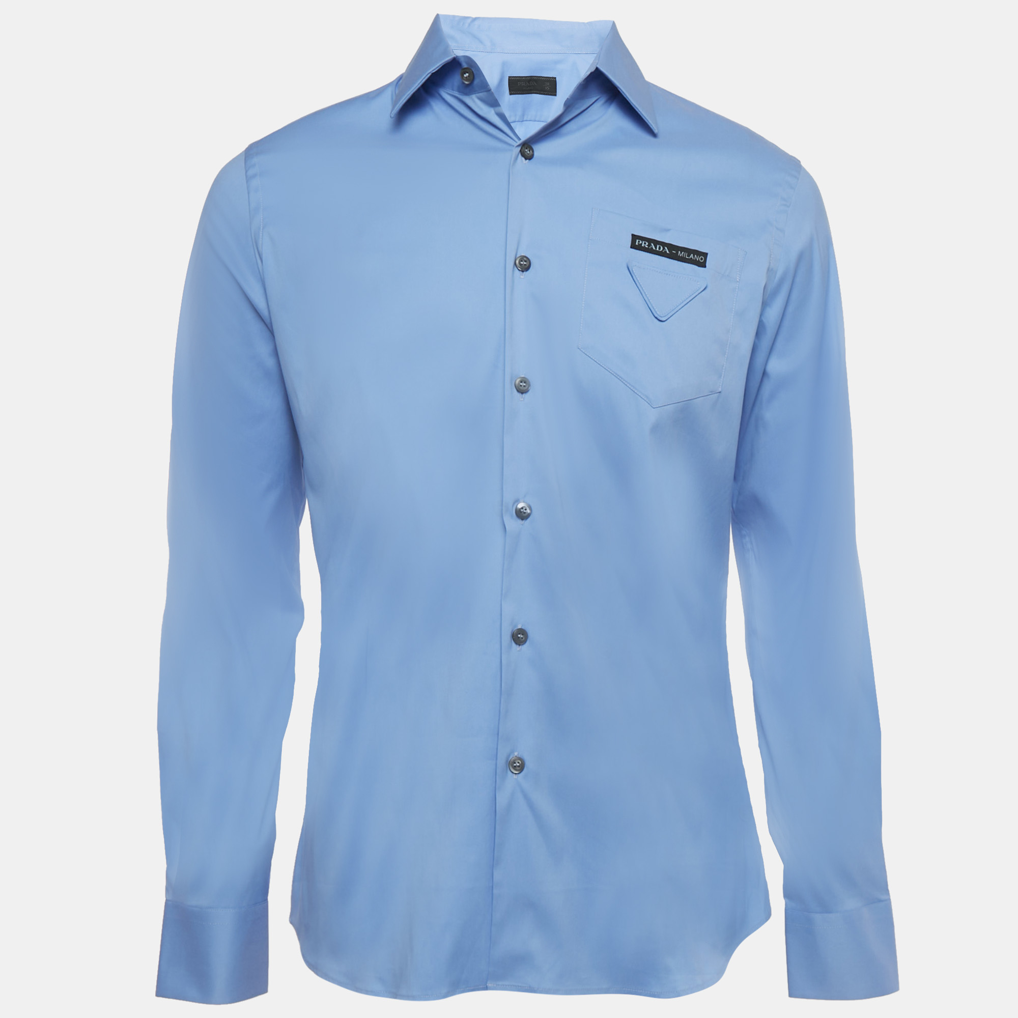 

Prada Blue Cotton Button Front Shirt S