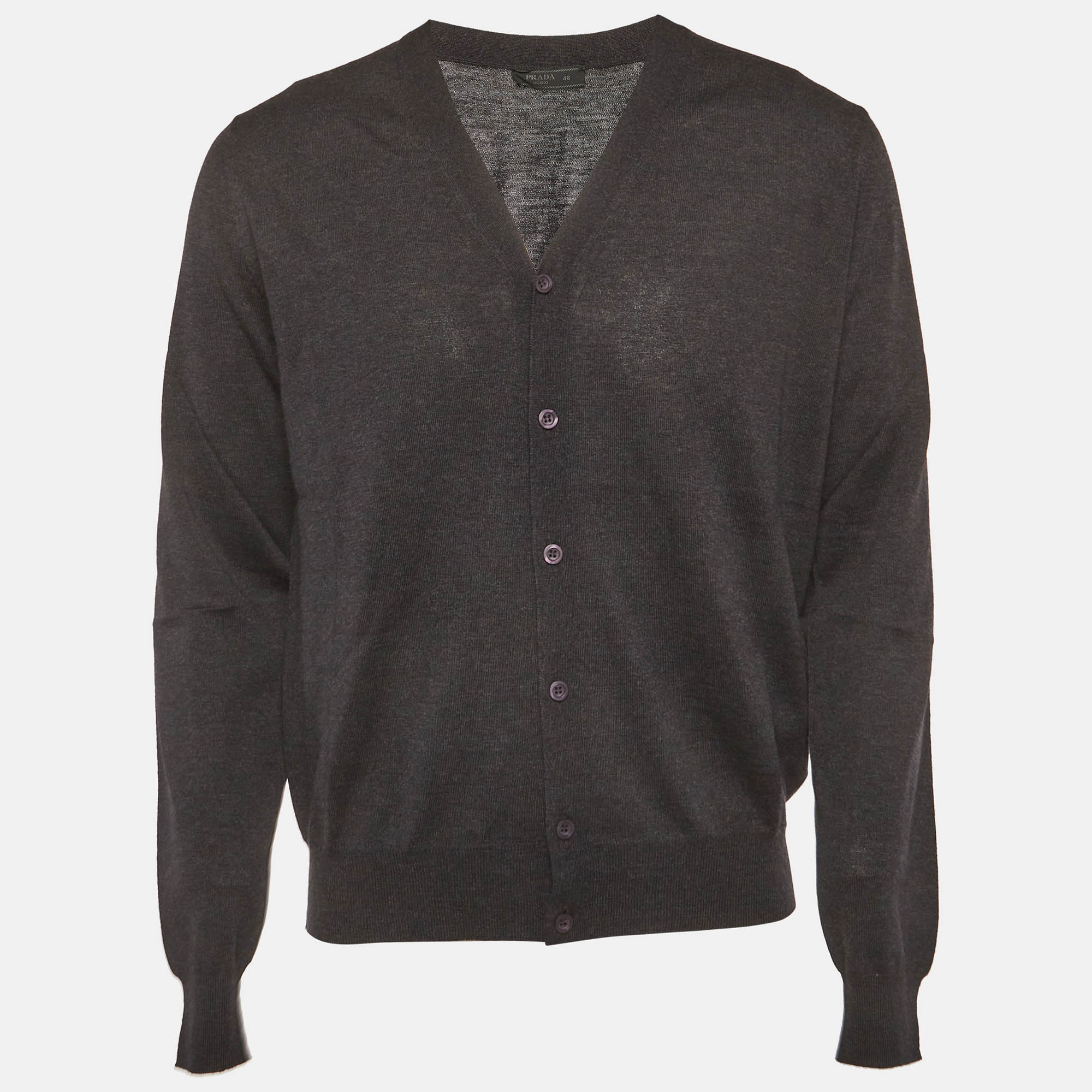 

Prada Grey Knit Button Front Cardigan M