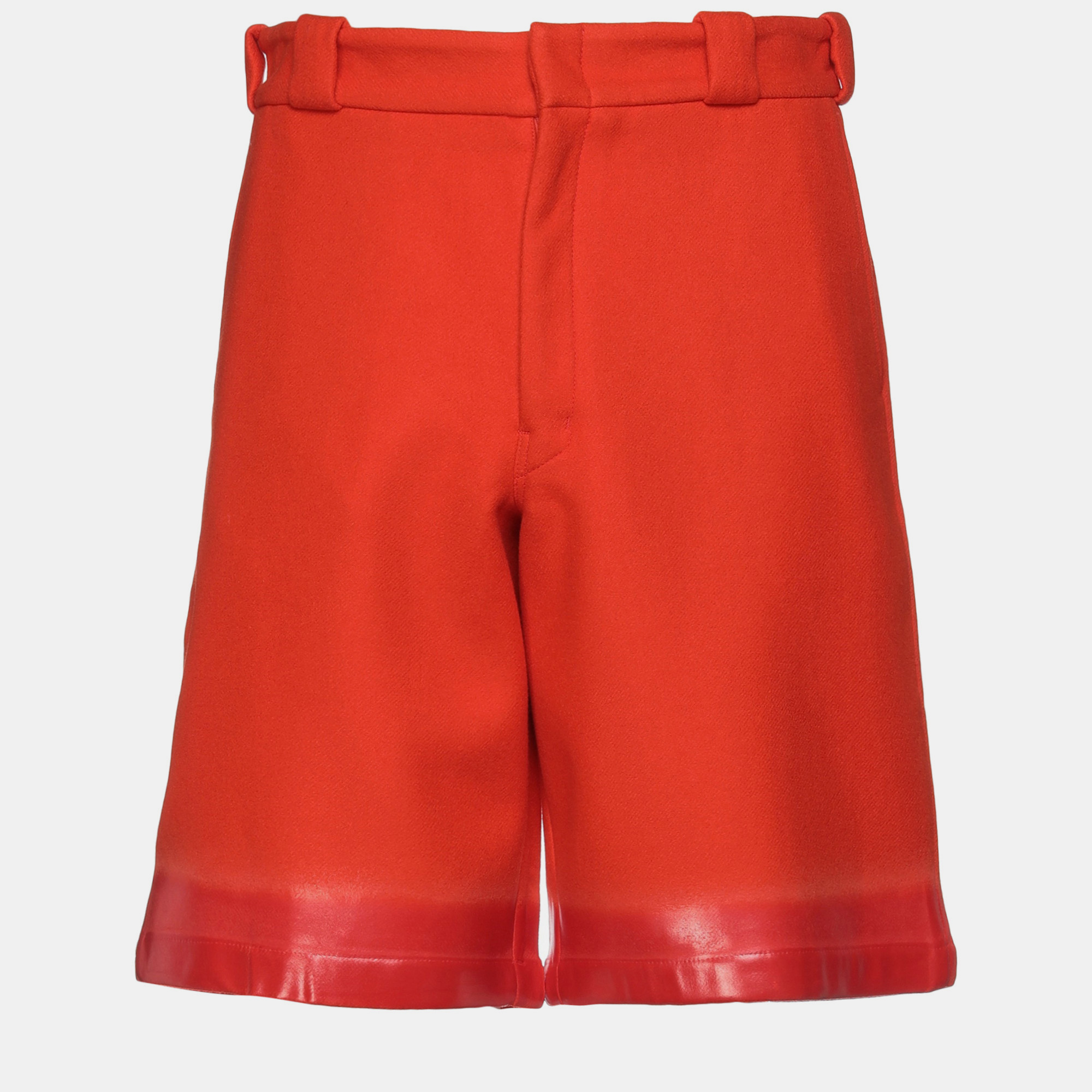 Pre-owned Prada Virgin Wool Shorts & Bermuda Shorts 48 In Red