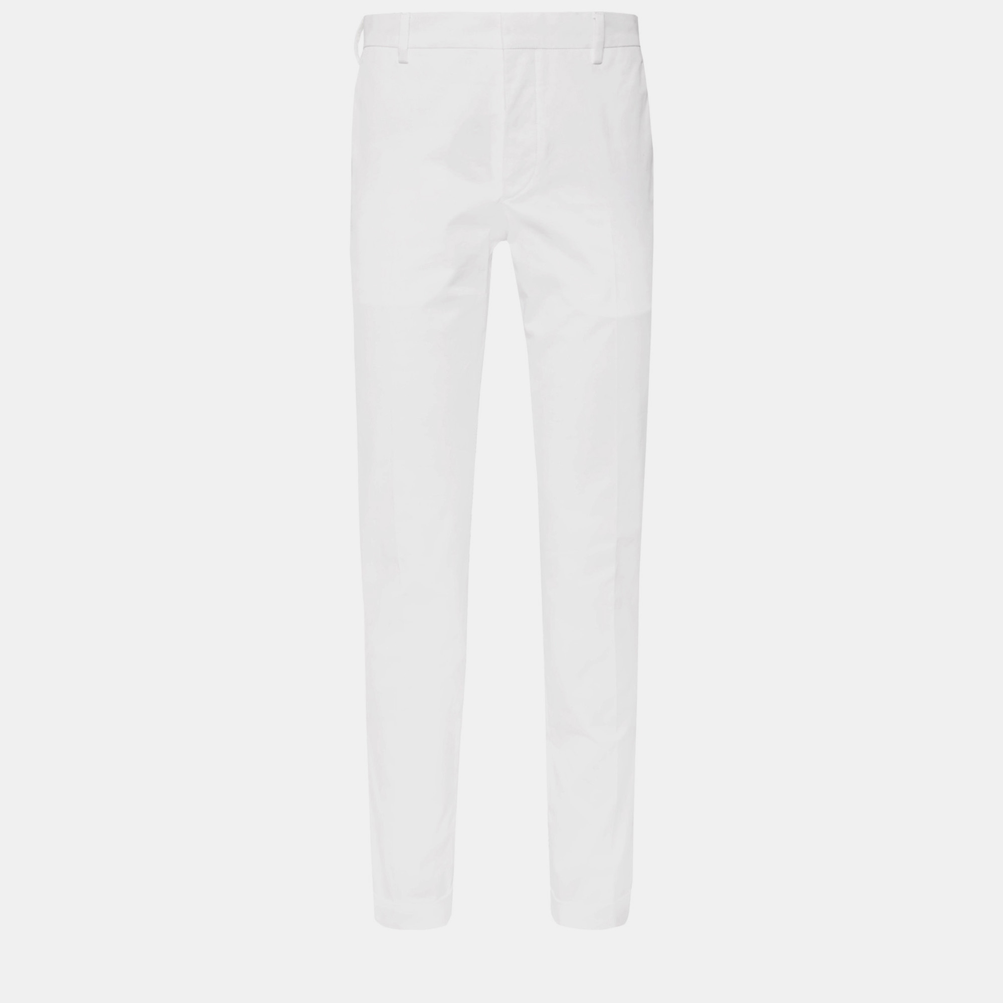Pre-owned Prada Cotton Pants 56 In White