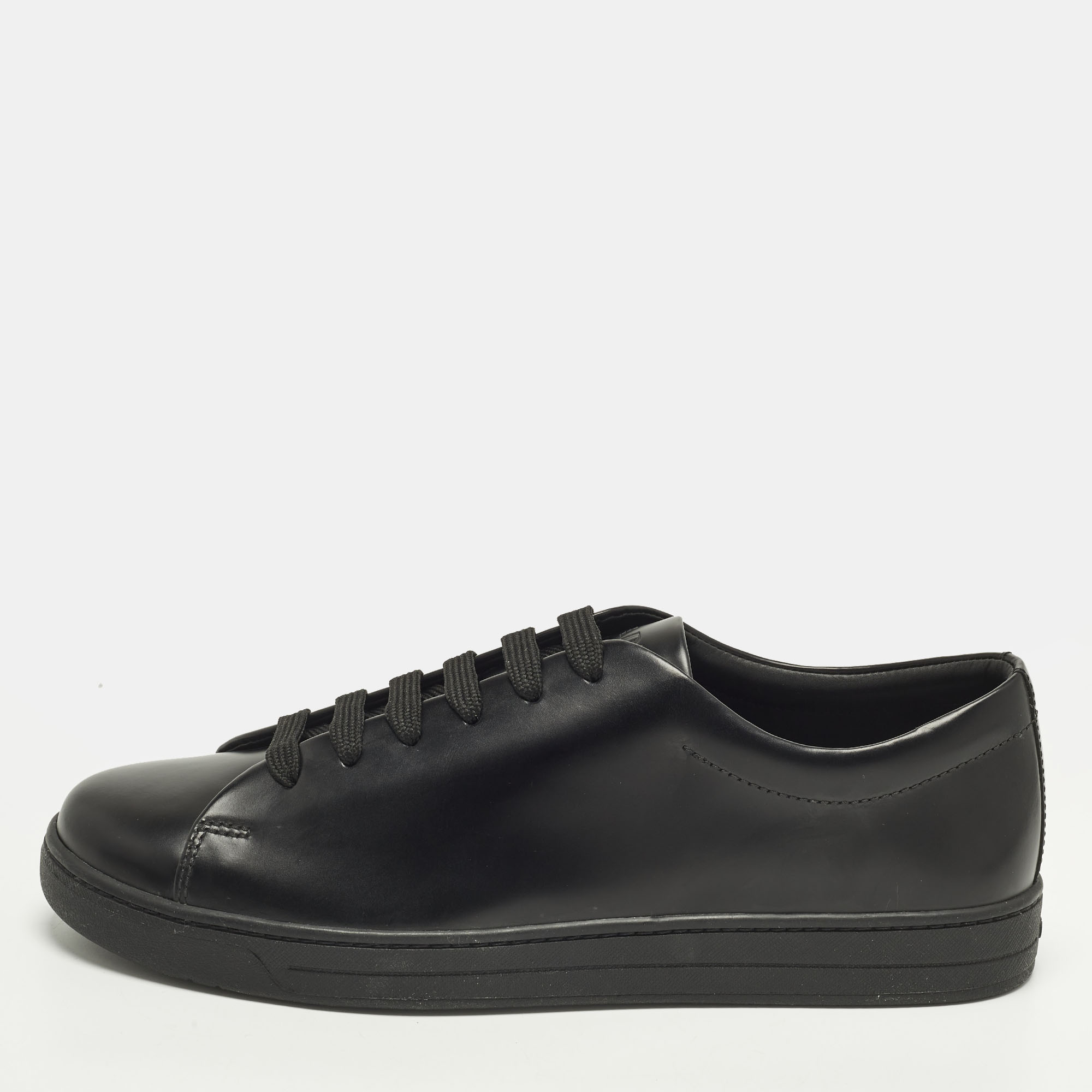 

Prada Trainer Size 43.5 Black Leather Low Top Sneakers