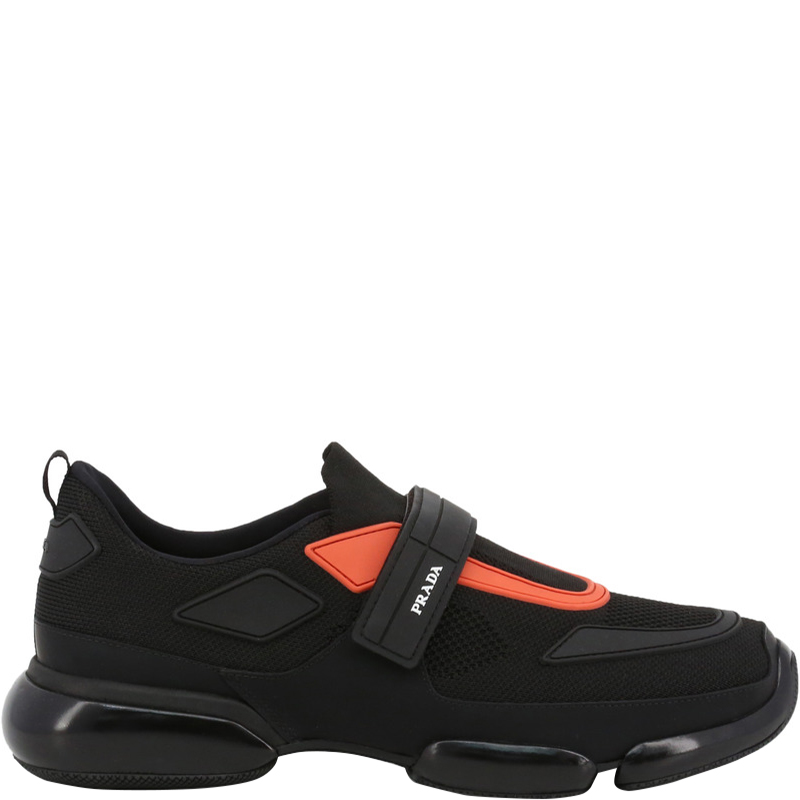 black and orange prada shoes