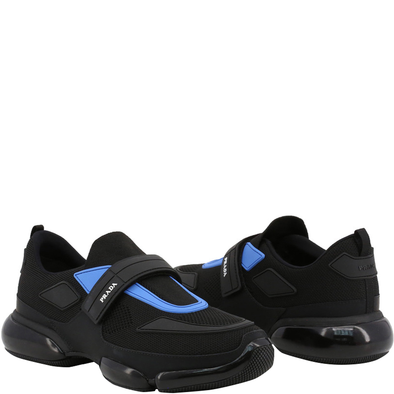 

Prada Black Fabric/Leather Cloudbust Slip-On Sneakers Size