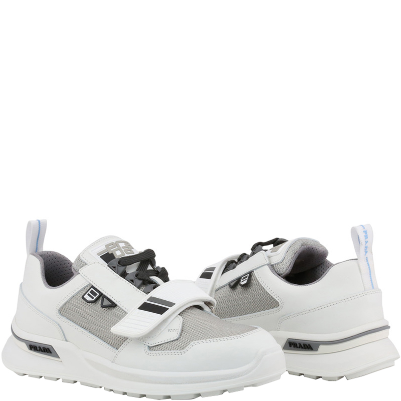 

Prada Two Tone Mechano Leather and Technical Fabric Platform Sneakers Size, Multicolor
