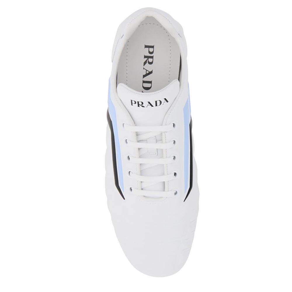 

Prada White/Grey Rev Leather Sneakers EU