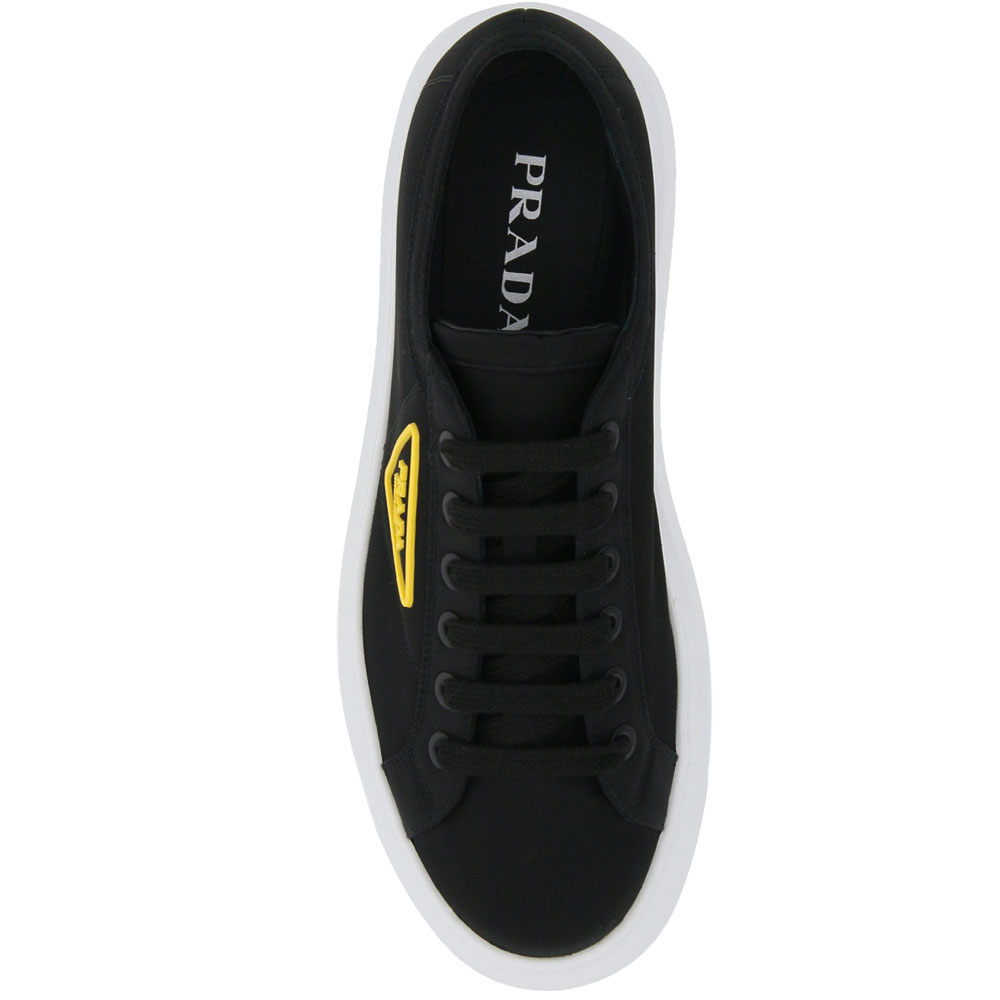 

Prada Black/Yellow Nylon Gabardine Sneakers Size EU  UK 9
