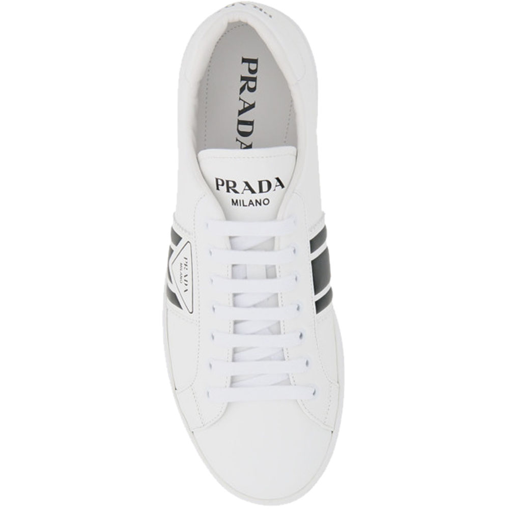 

Prada White New Avenue Leather Sneakers Size EU  US 10