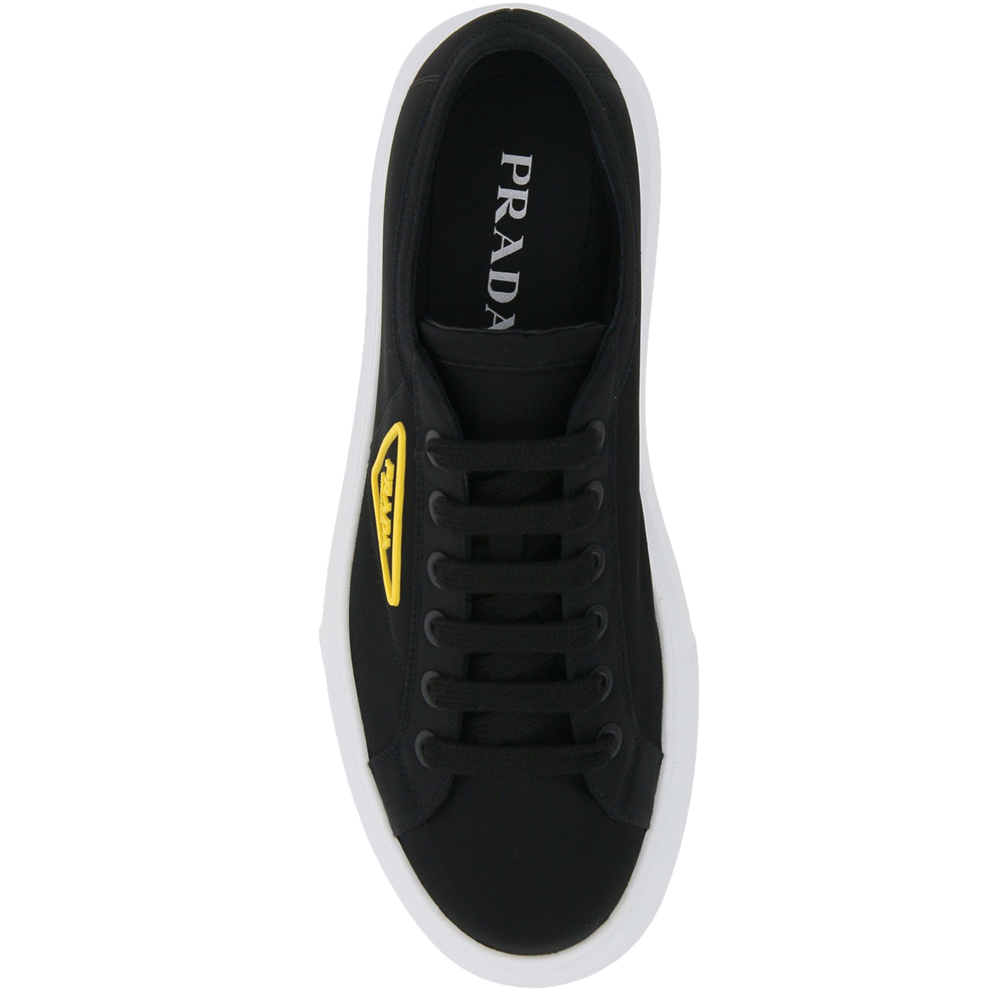 

Prada Black/Yellow Nylon gabardine Sneakers Size UK 9