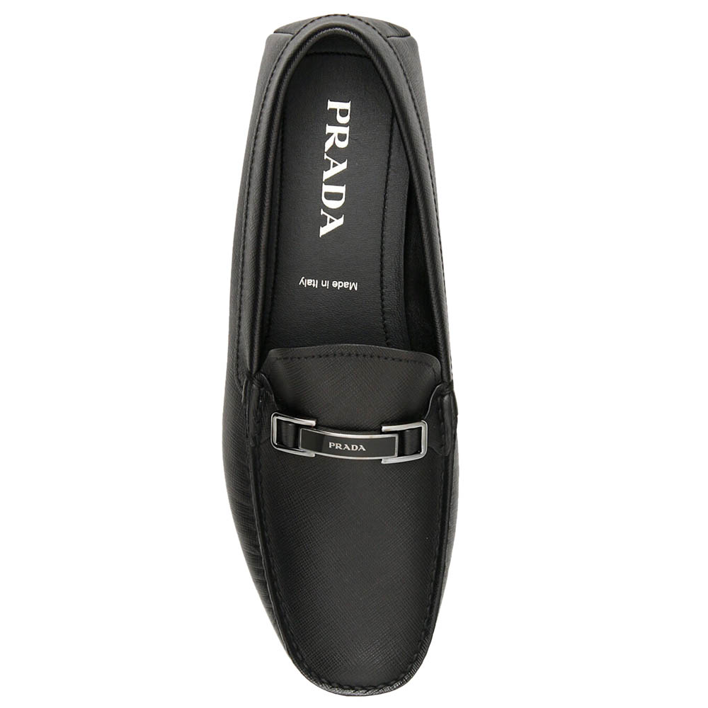 Prada Black Logo Driving Shoes Size UK 10.5