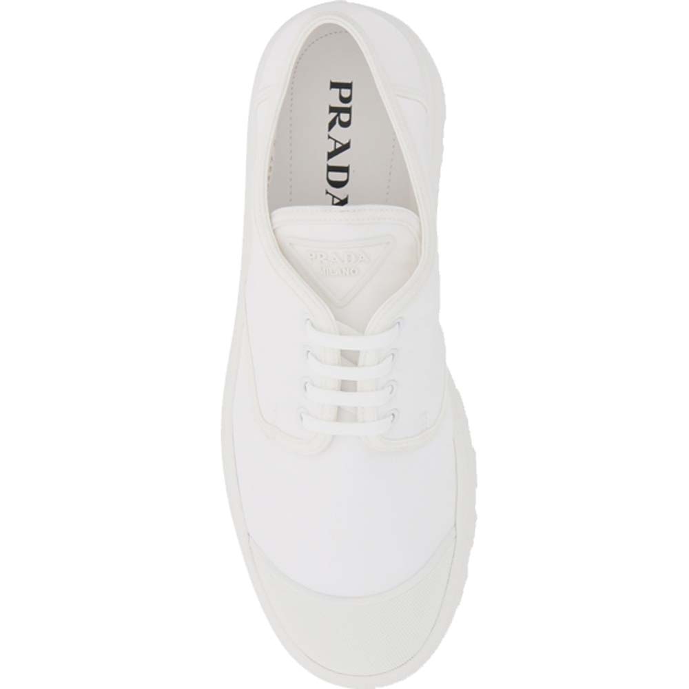 

Prada White Nylon Gabardine Lace-Up Derby Shoe Size US 7/ EU