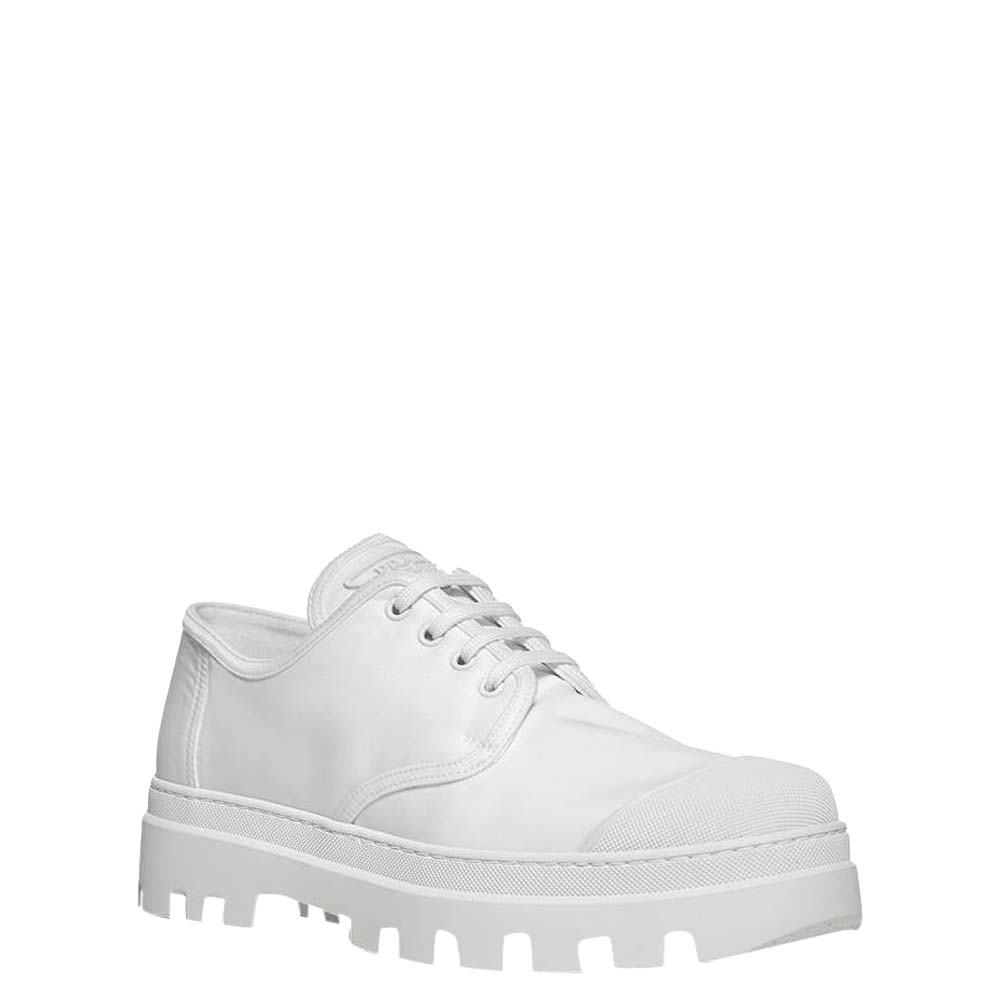 

Prada White Derby Nylon Sneakers Size UK 6/EU