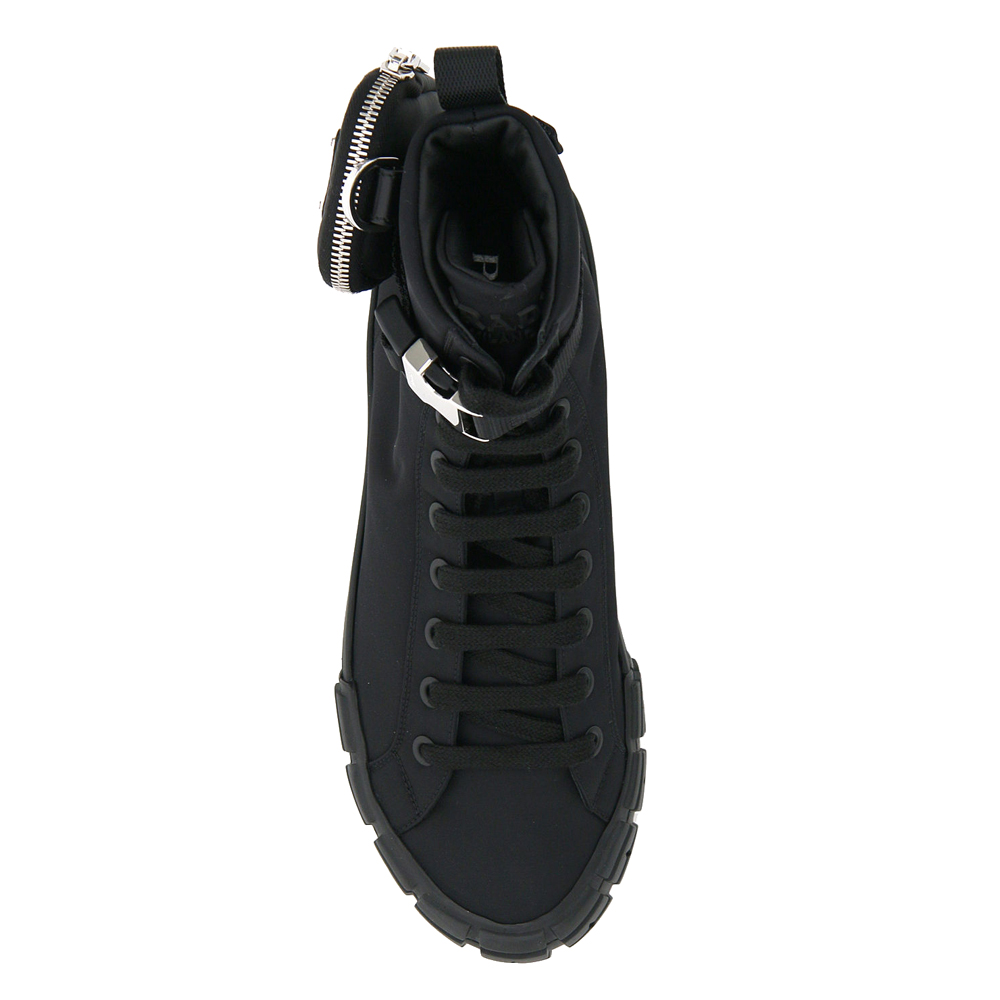 

Prada Black Wheel Re-Nylon Gabardine High Top Sneakers Size UK 7 EU
