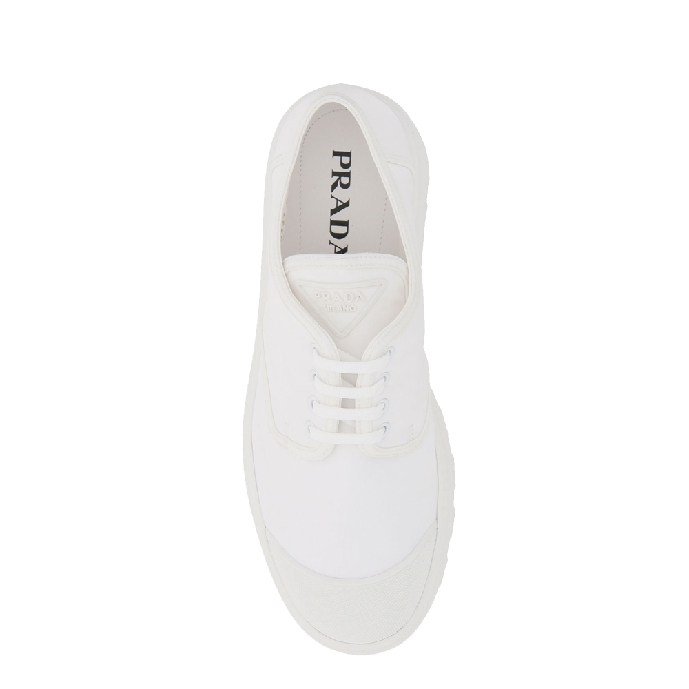 

Prada White Nylon Fabric Derby Shoes Size EU
