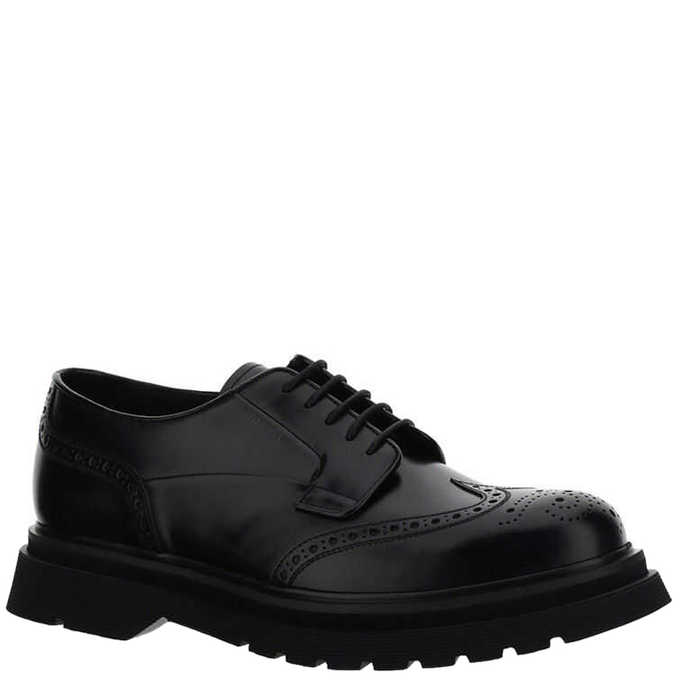

Prada Black Leather Lace Up Derby Shoes Size EU  UK 9.5