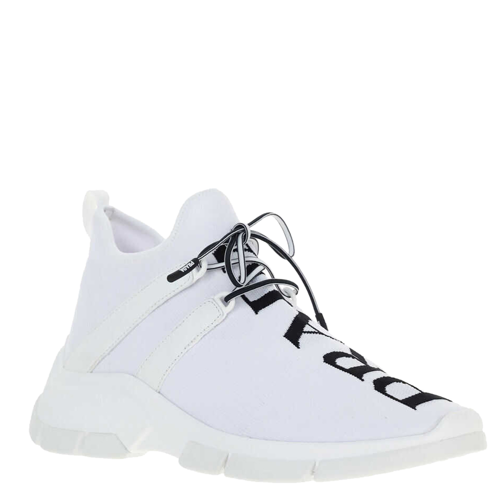 

Prada White XY knit Sneakers Size UK 8.5 EU