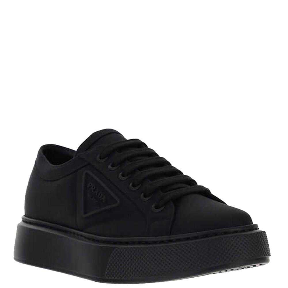 

Prada Black Leather Sneakers Size UK 8 EU