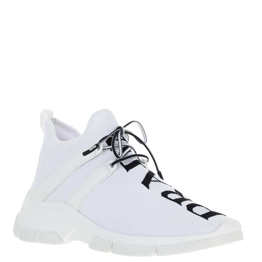 

Prada White Knit Fabric Sneakers Size EU  (UK 6.5