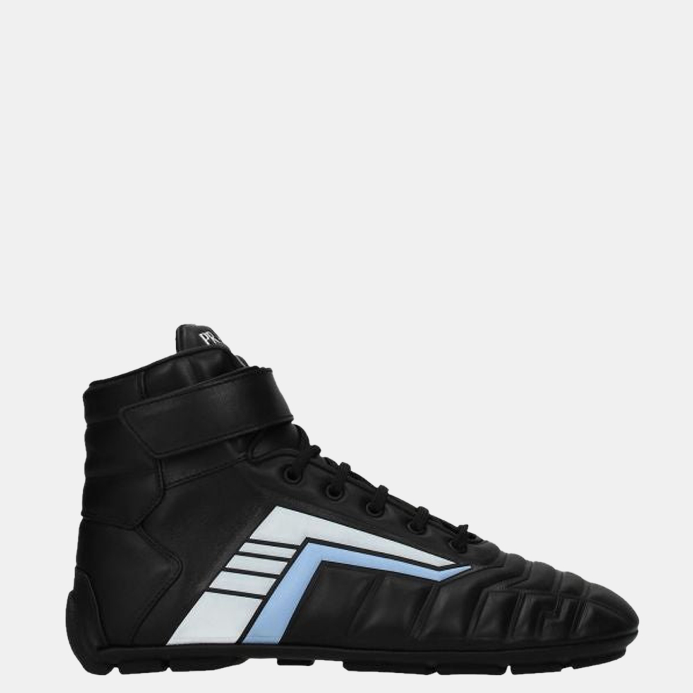 

Prada Black/White/Blue Leather Sneaker Size EU, Multicolor
