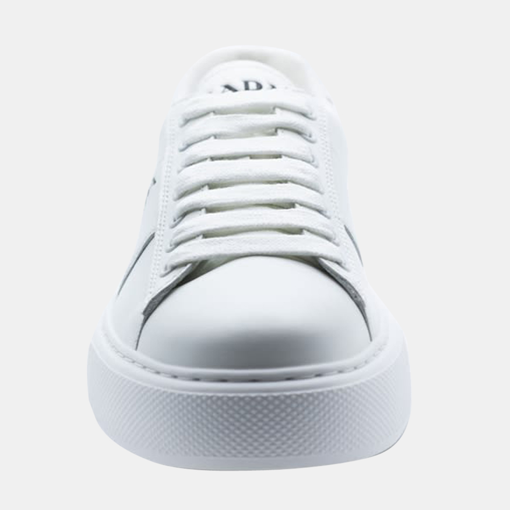 

Prada White/Black Leather Logo Sneaker Size US 8 EU