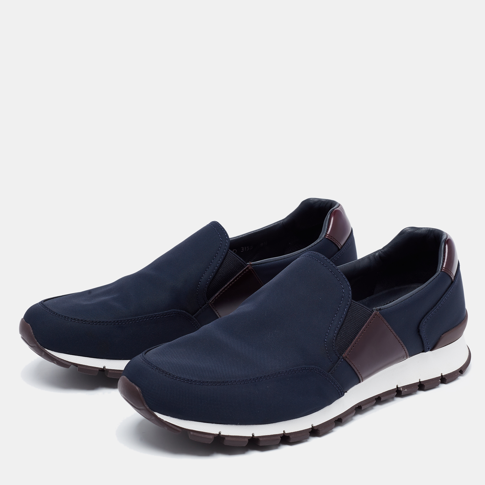 

Prada Sport Navy Blue Fabric Slip On Sneakers Size
